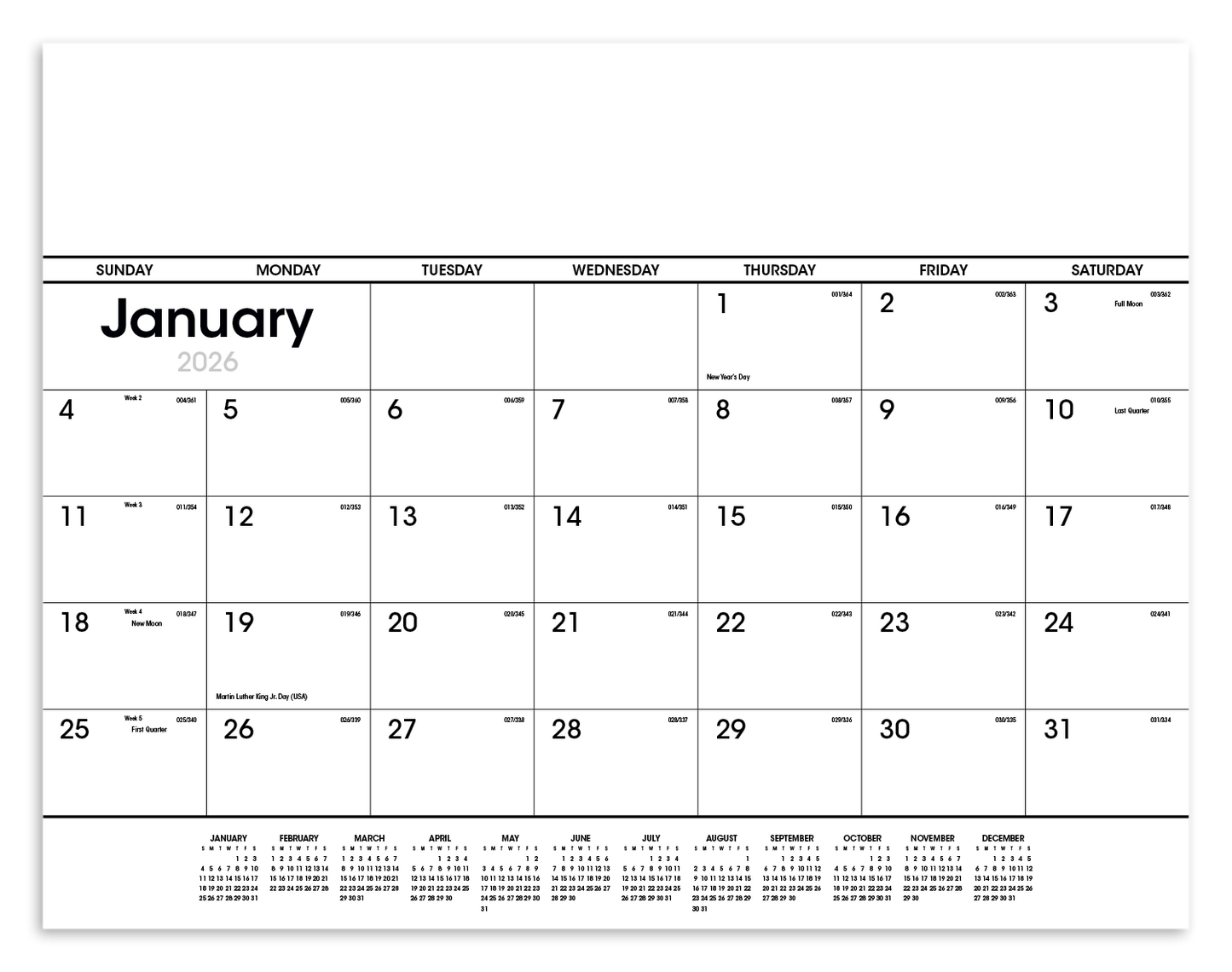 Triumph Calendars Black White Desk Pad-6505