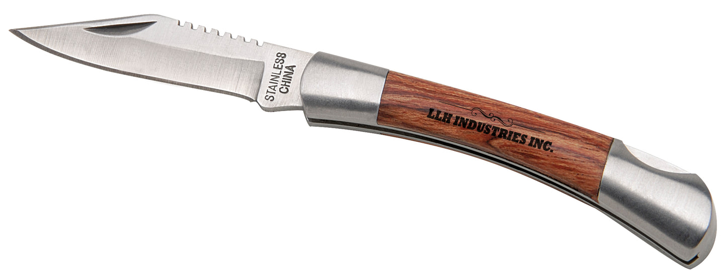 Good Value Small Rosewood Pocket Knife Silver-65080
