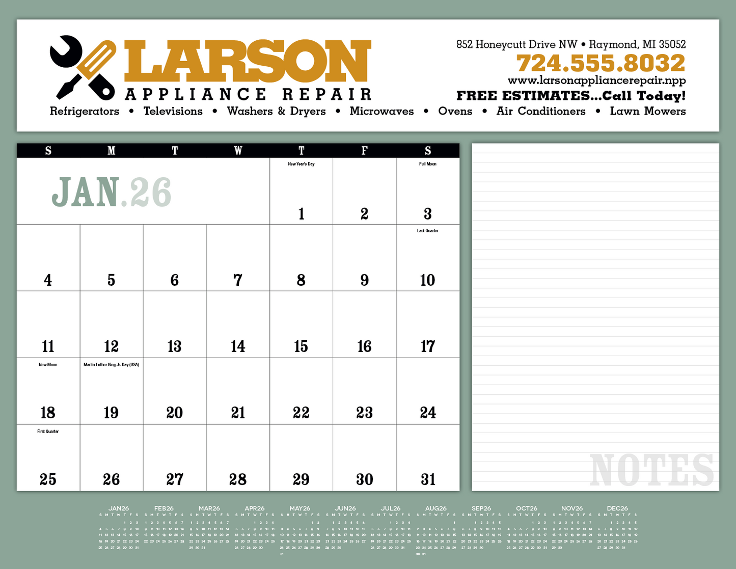 Triumph Calendars Notes Desk Pad-6515