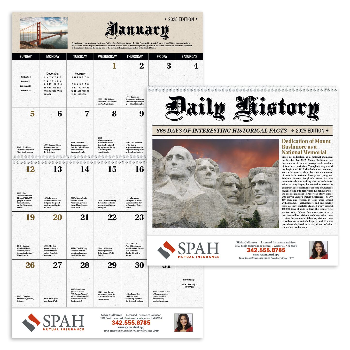 Good Value Daily History Spiral Calendar-7052