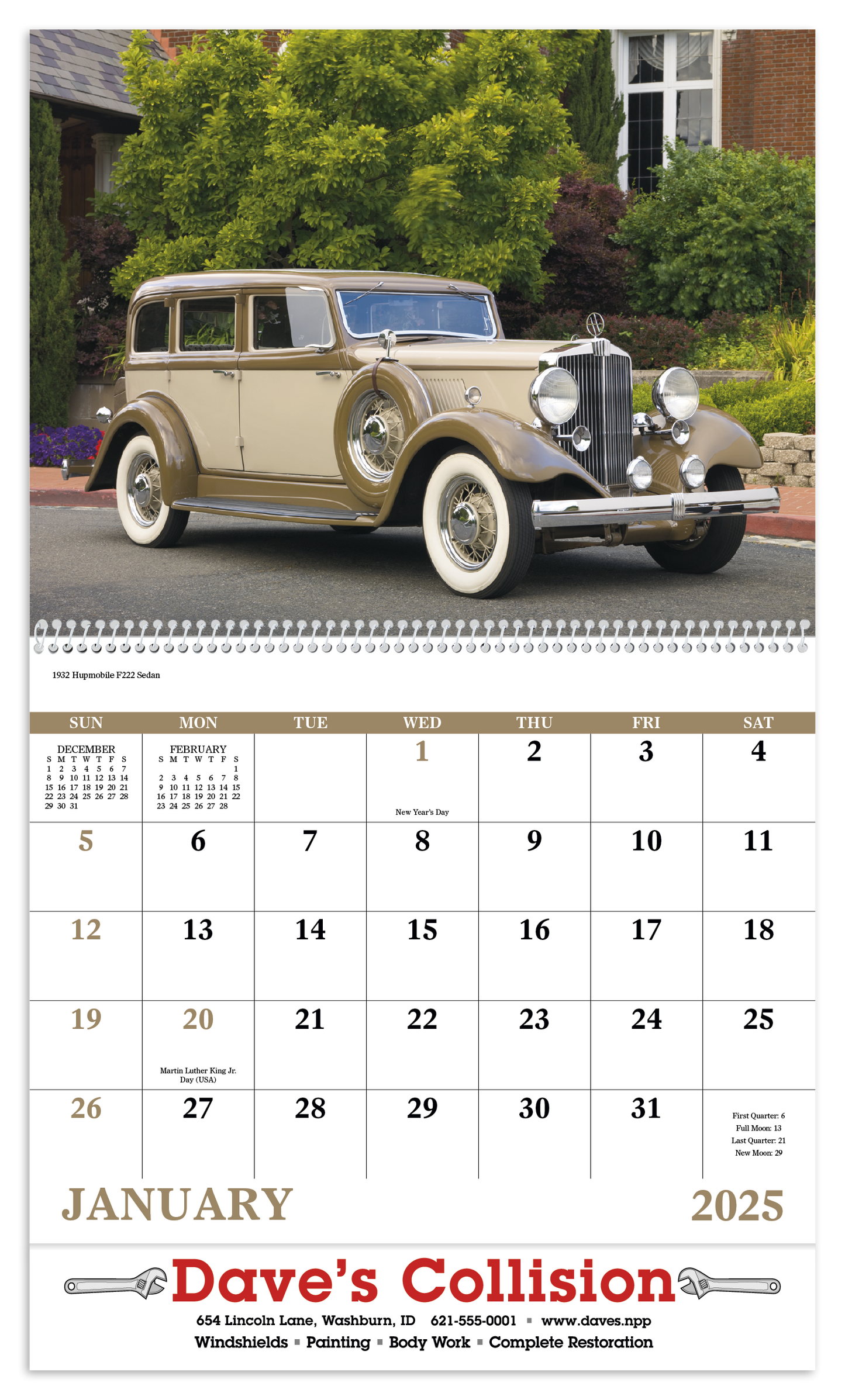 Good Value Antique Autos Spiral Calendar-7057