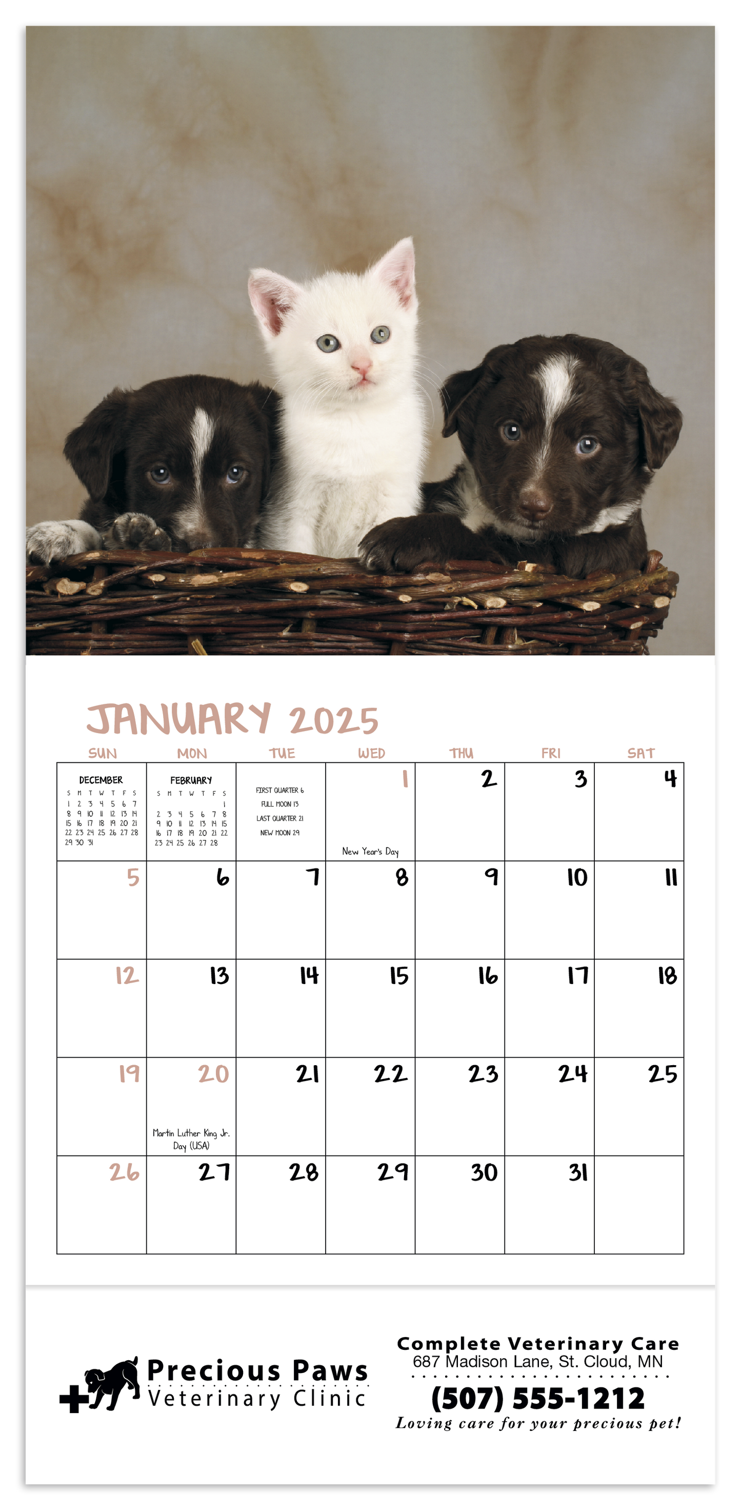 Good Value Puppies Kittens Mini Calendar-7708