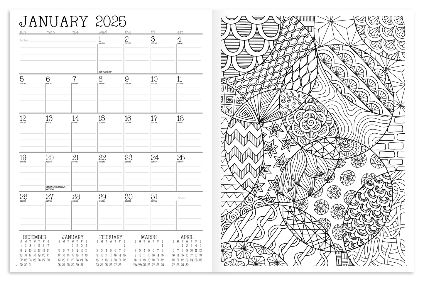 Good Value Adult Coloring Book Planner-8200