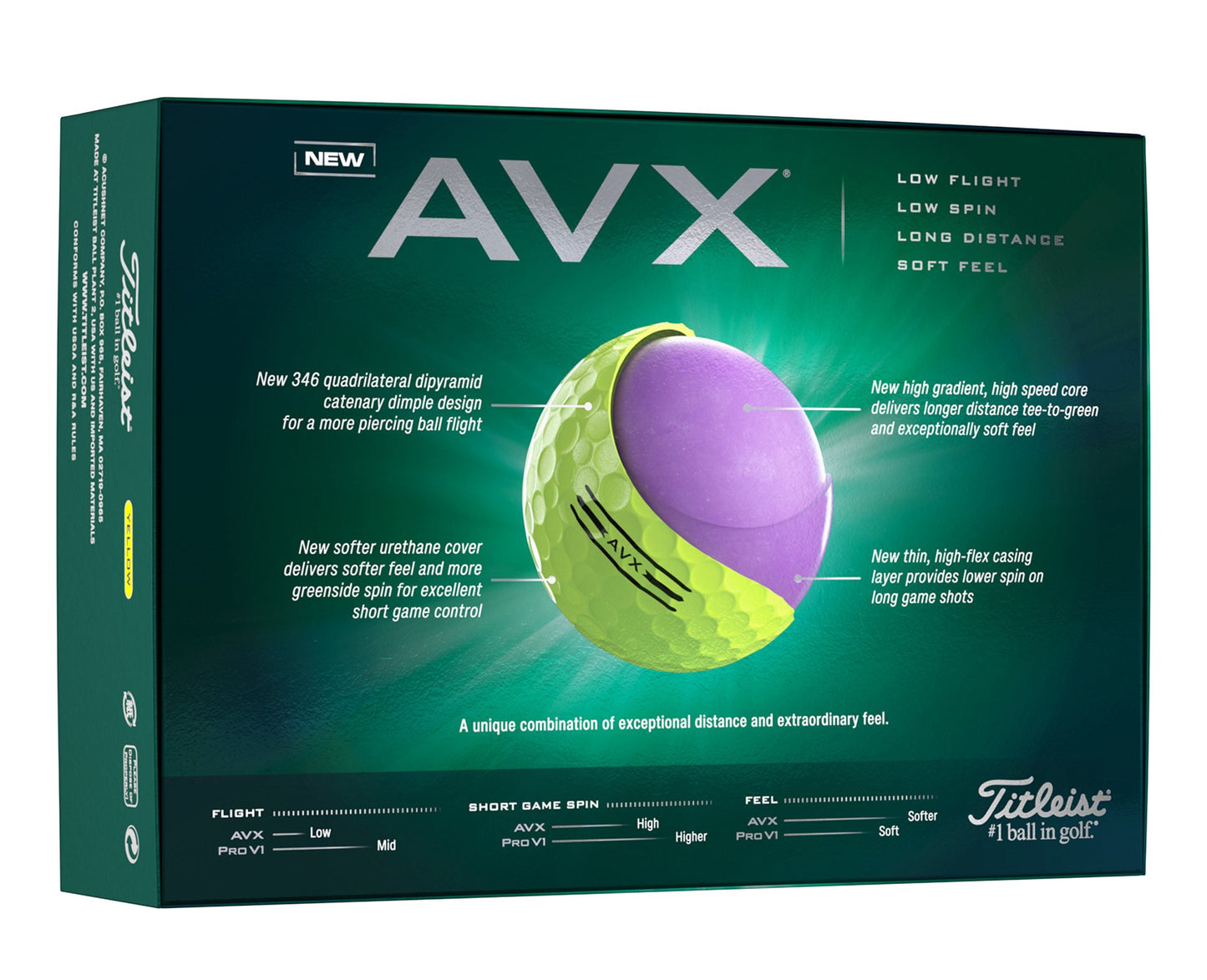 Titleist AVX Yellow Std Serv-62478