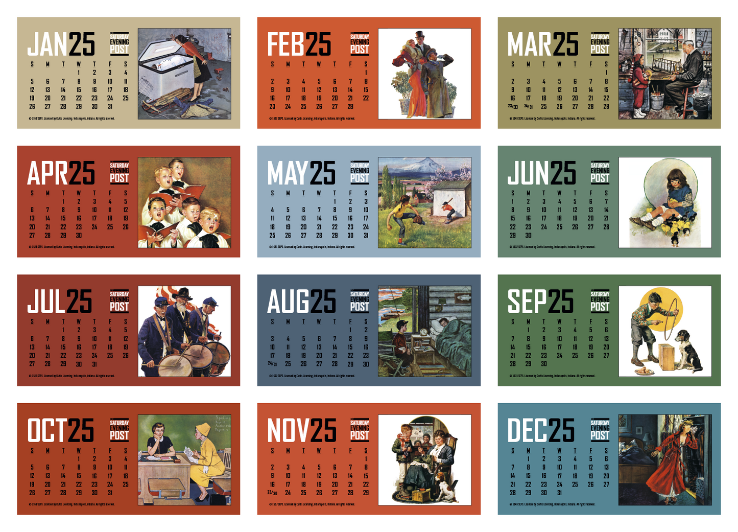 Triumph Calendars The Saturday Evening Post Desk Calendar-4252