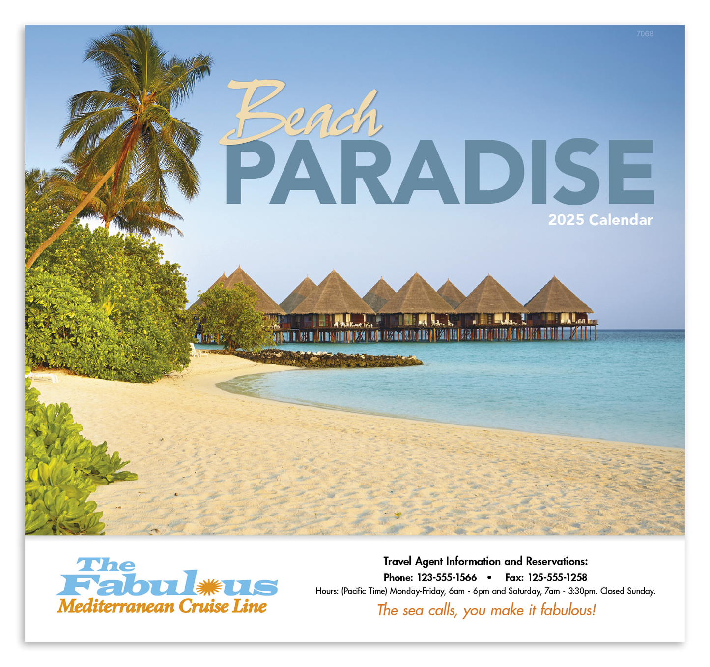Good Value Beach Paradise Stapled Calendar-7268