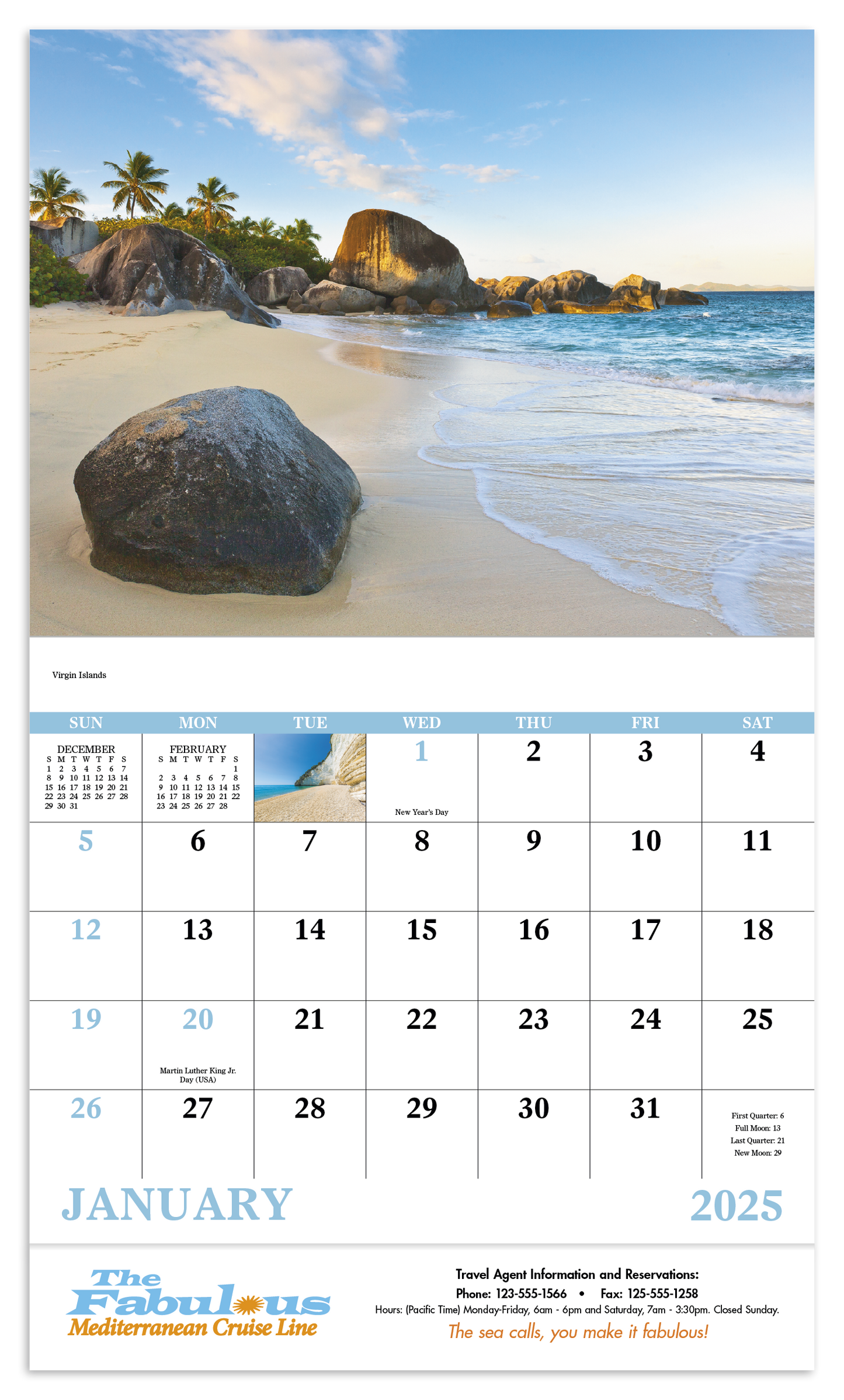 Good Value Beach Paradise Stapled Calendar-7268