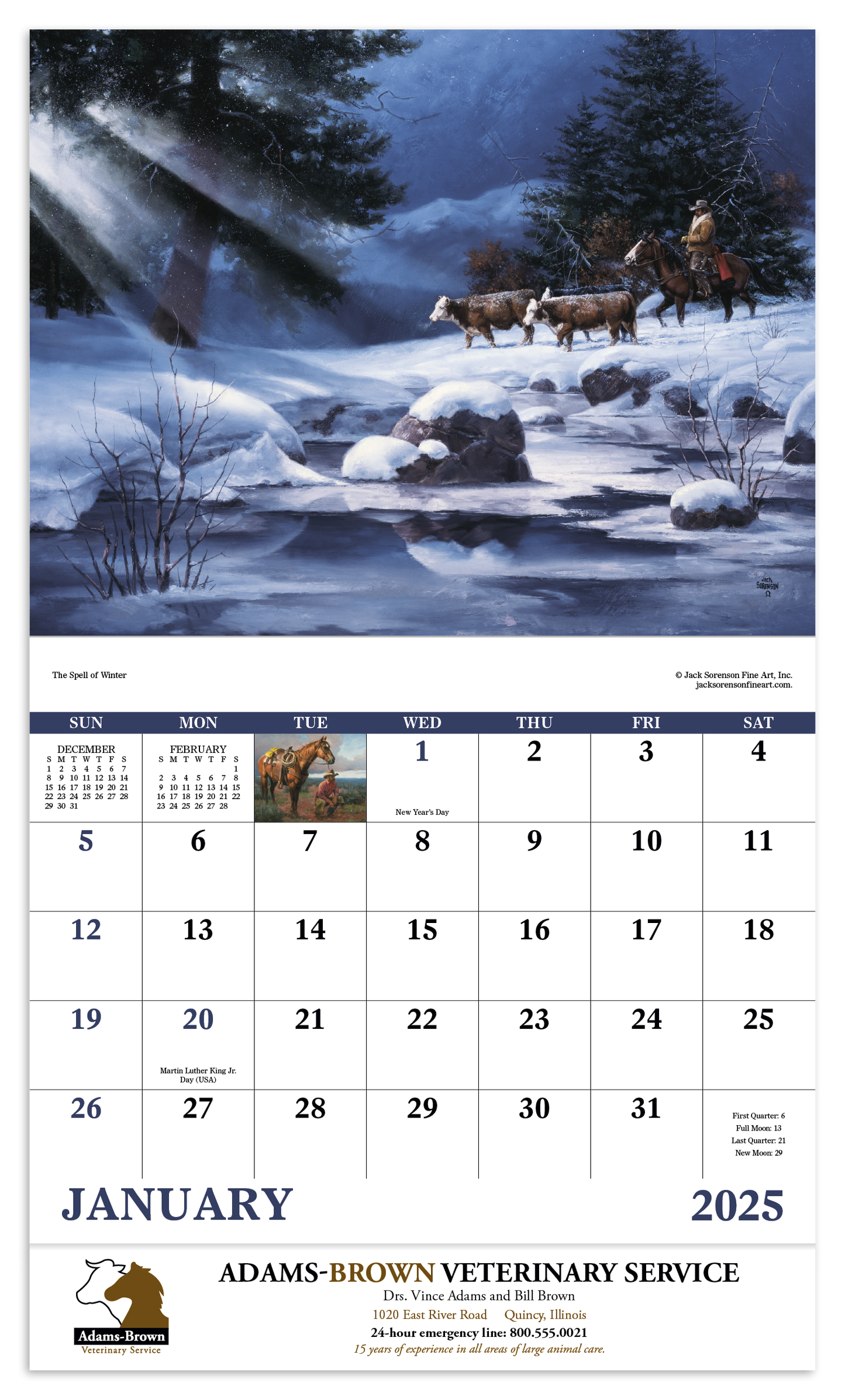 Good Value Western Frontier Stapled Calendar-7271