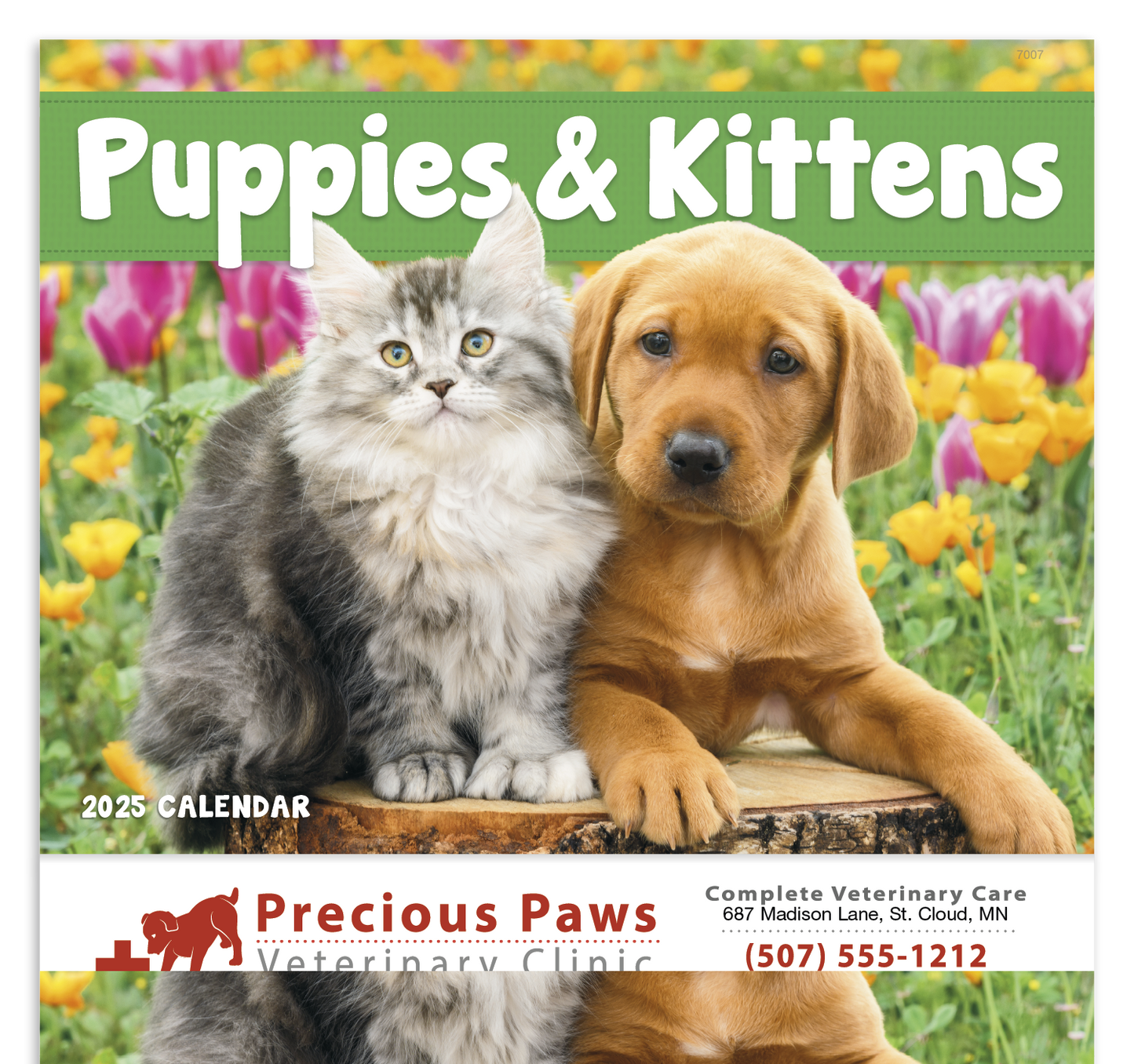Good Value Puppies Kittens Stapled Calendar-7207