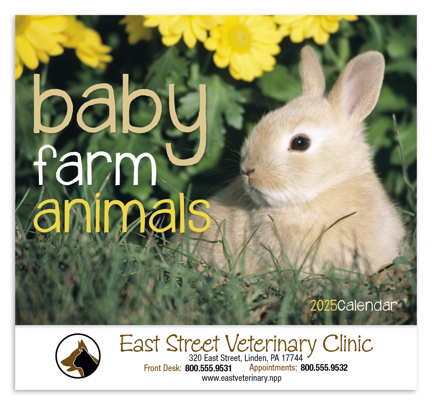 Good Value Baby Farm Animals Stapled Calendar-7220