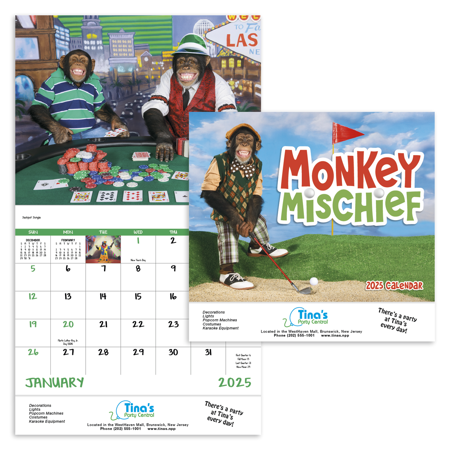 Good Value Monkey Mischief Stapled Calendar-7233