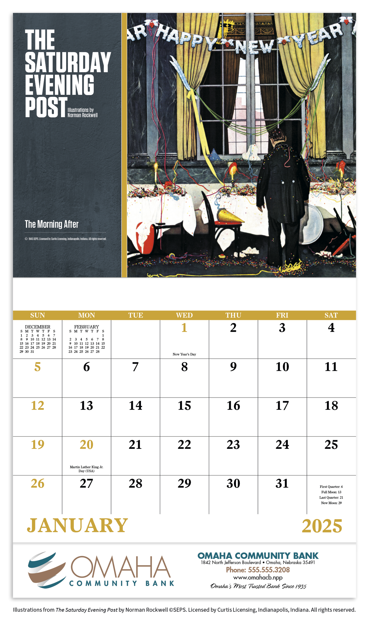 Good Value The Saturday Evening Post Illustrations by Norman Rockwell Stapled Calendar-7239