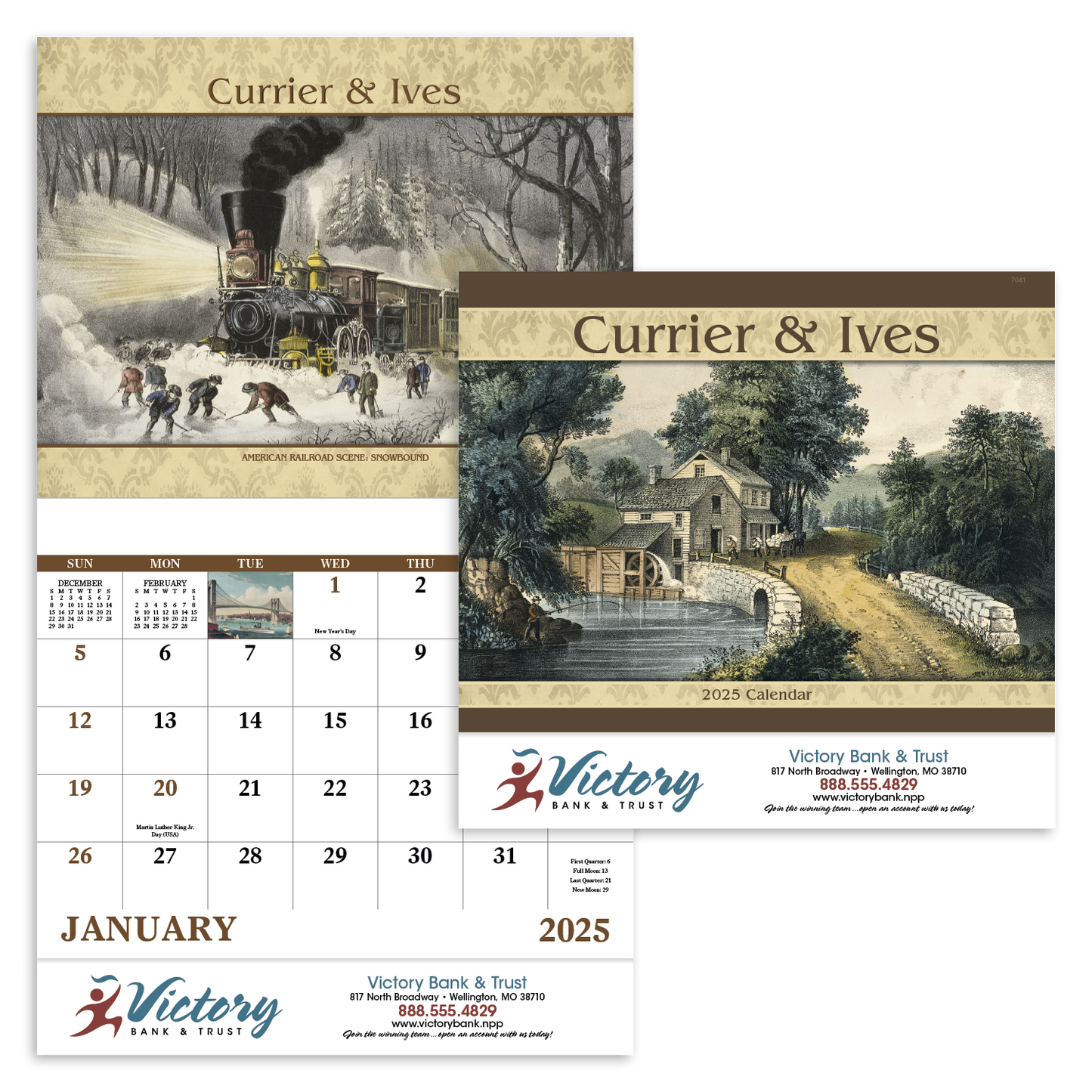 Good Value Currier Ives Stapled Calendar-7241