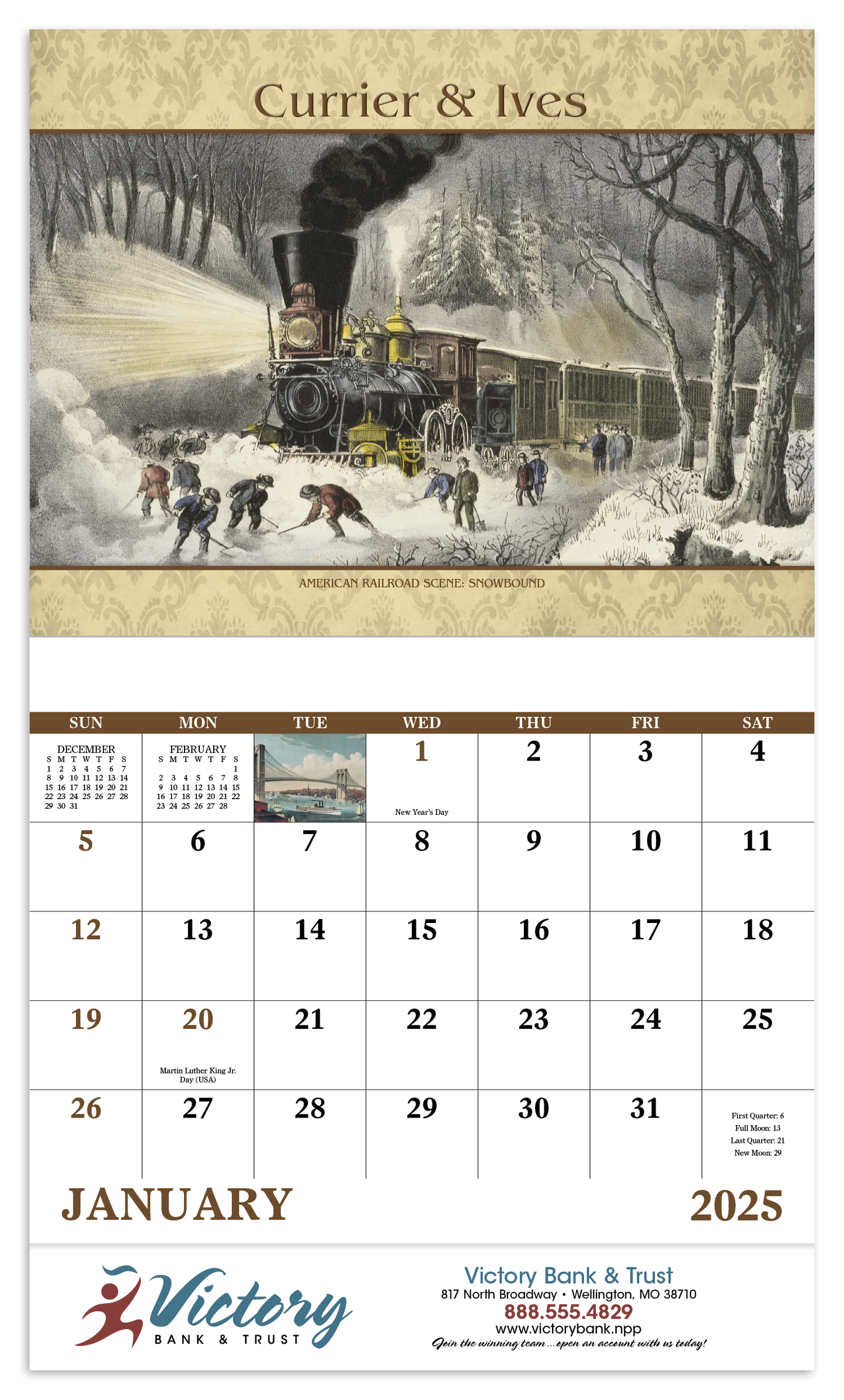 Good Value Currier Ives Stapled Calendar-7241