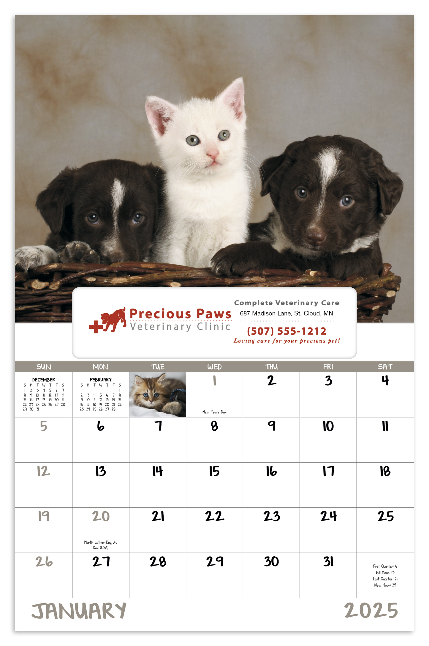 Good Value Puppies Kittens Window Calendar-7507