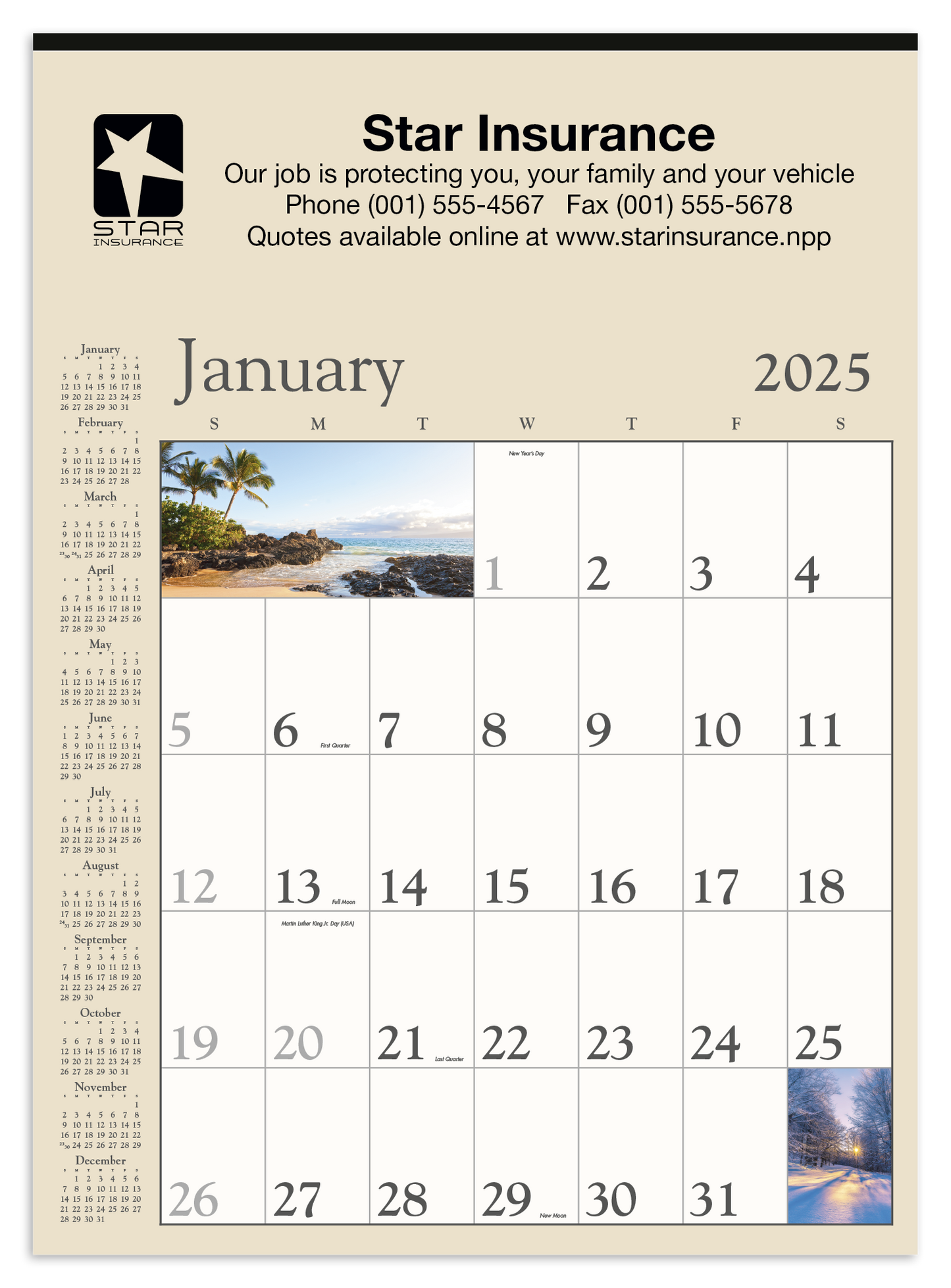 Triumph Calendars Decorator Memo Tan Calendar-6106