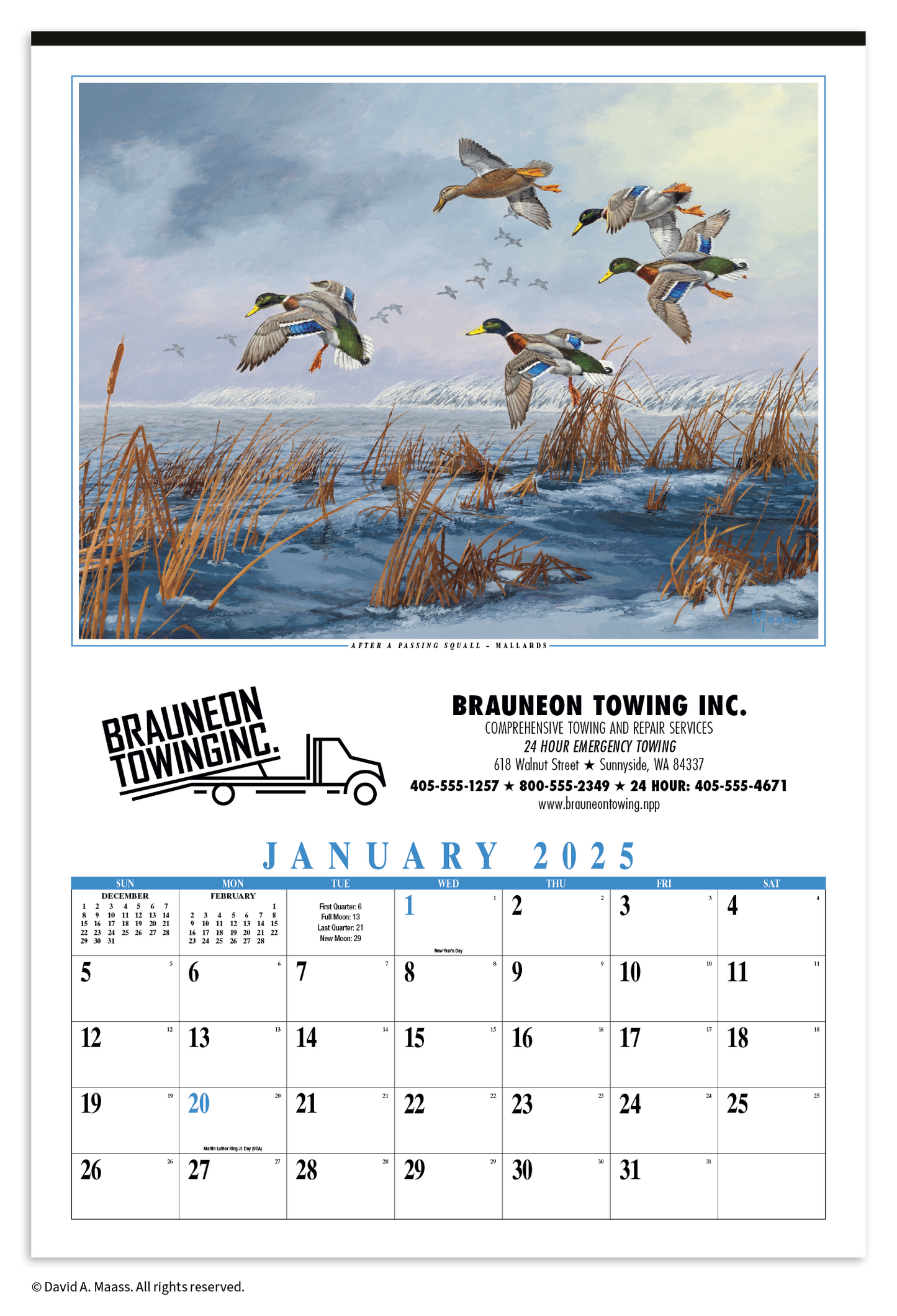 HotLine Products Maass Wildfowl Executive Calendar-614