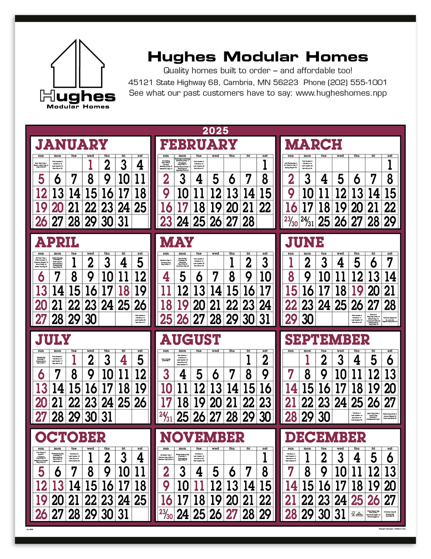 Triumph Calendars Big Numbers SpanAYear Calendar-6202