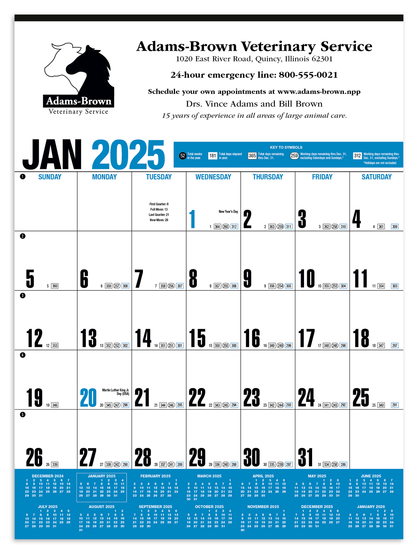 HotLine Products Yearly Record Blue Calendar-643