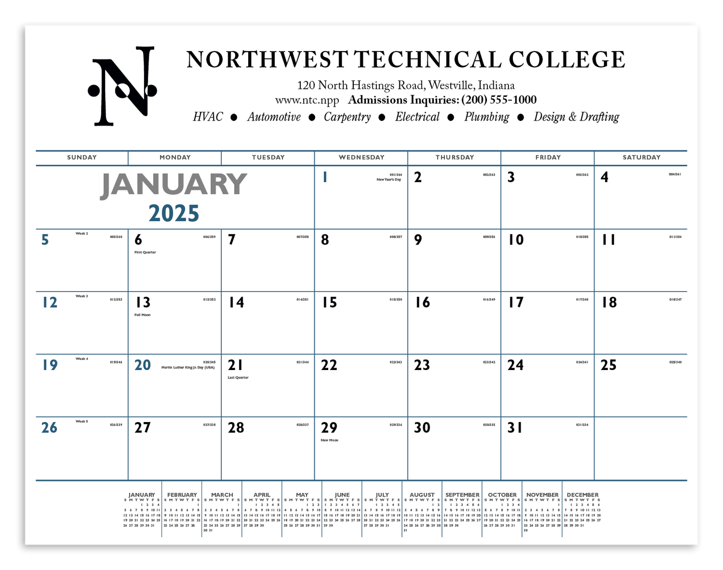 Triumph Calendars Blue Black Desk Pad-6503