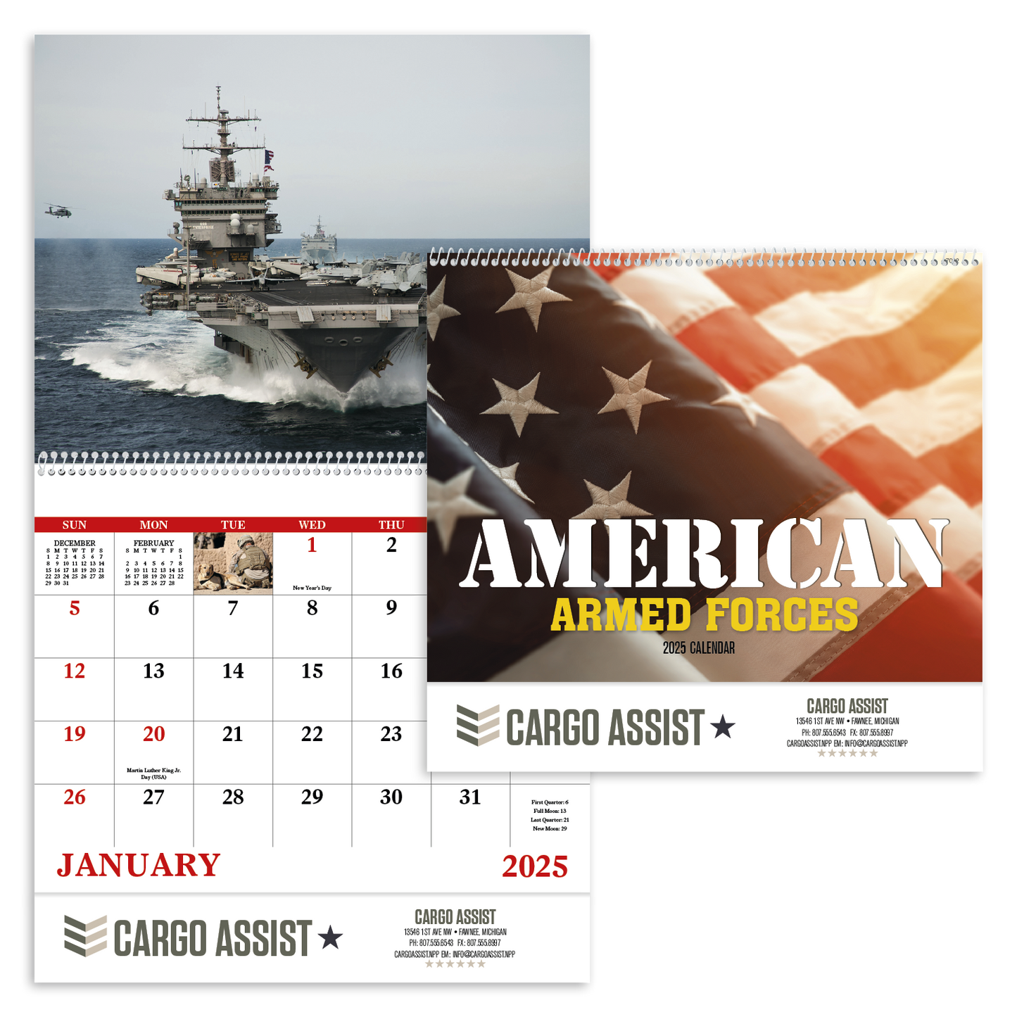 Good Value American Armed Forces Spiral Calendar-7012