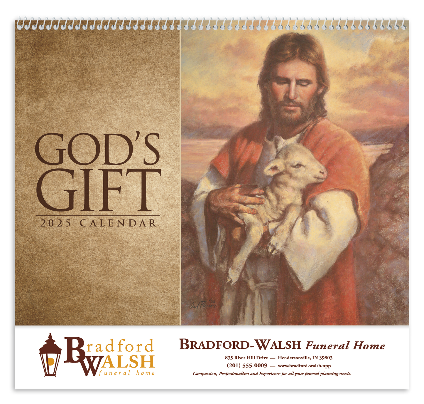 Good Value Gods Gift w Funeral PrePlanning Sheet Spiral Calendar-7019