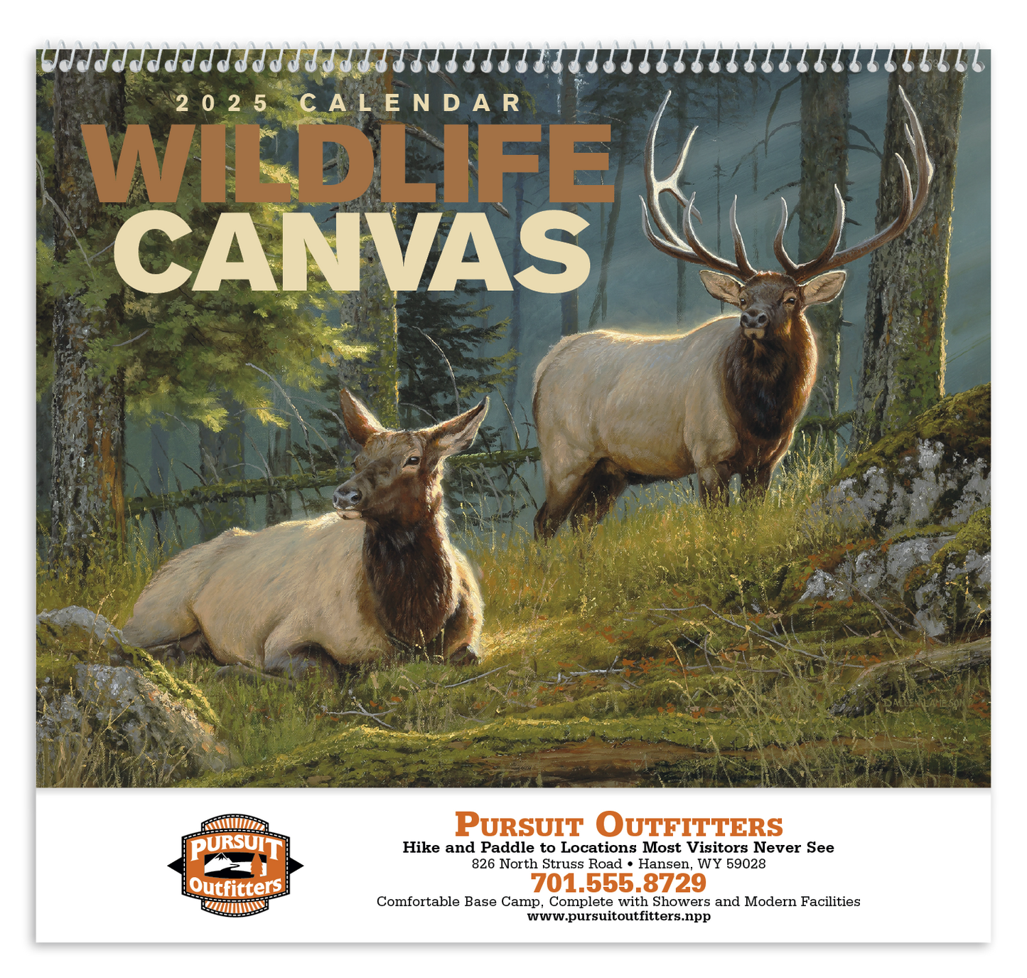 Good Value Wildlife Canvas Spiral Calendar-7038