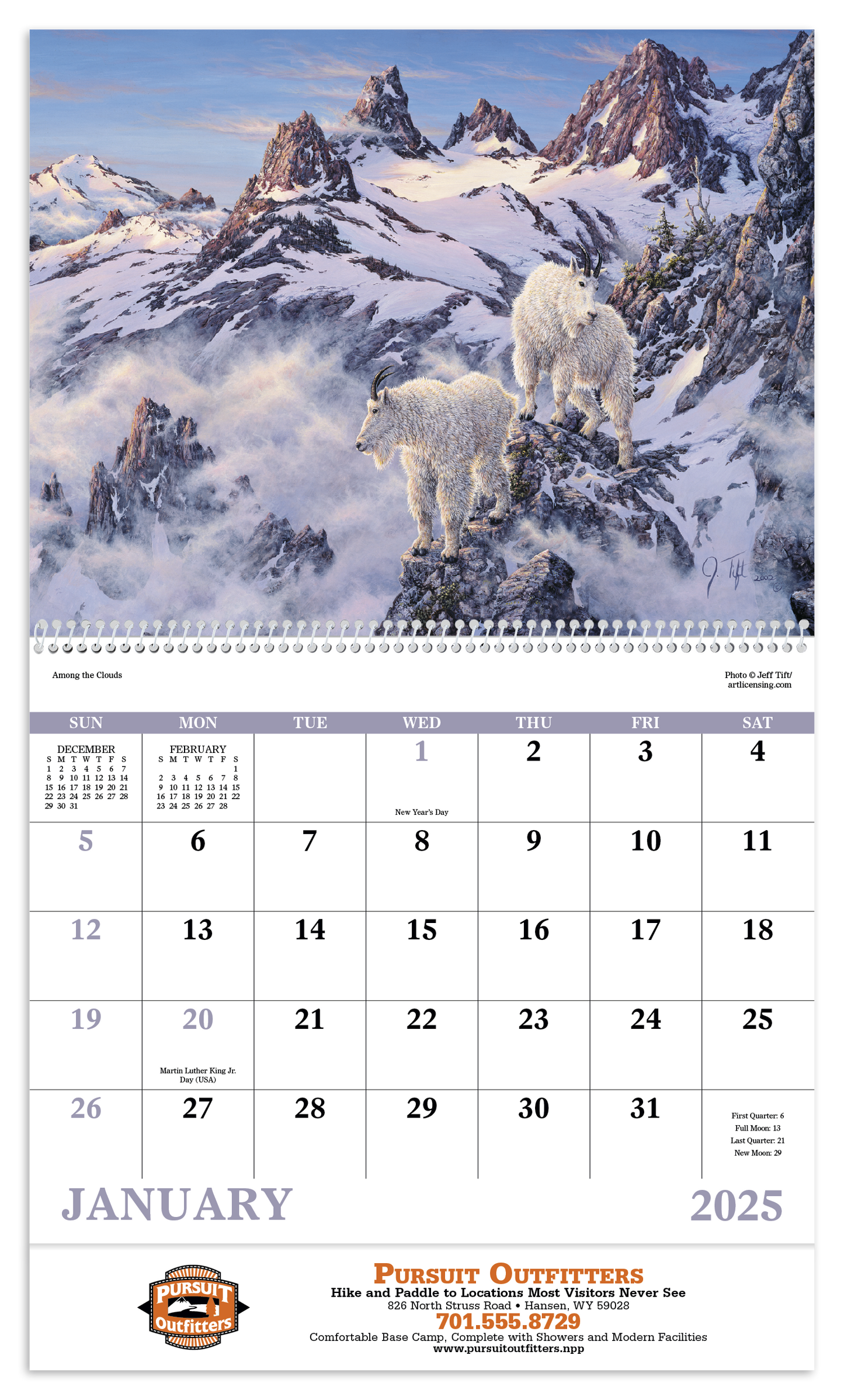 Good Value Wildlife Canvas Spiral Calendar-7038