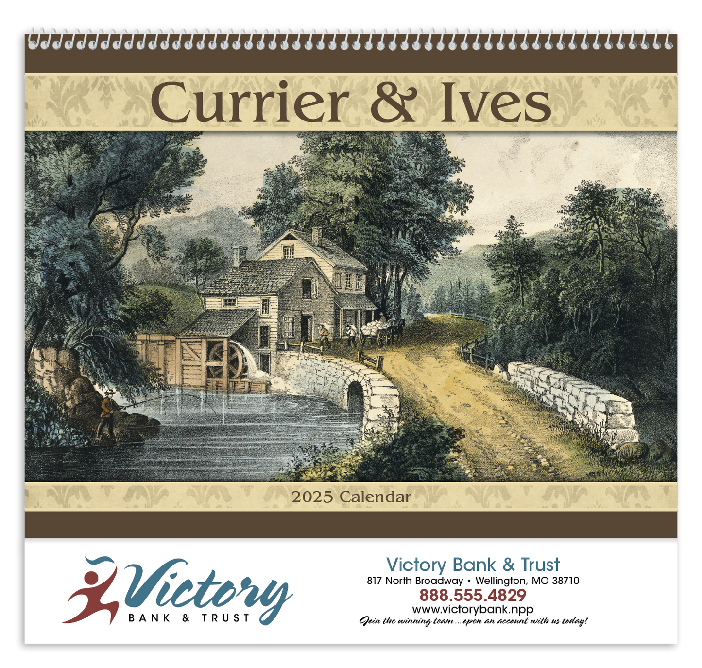 Good Value Currier Ives Spiral Calendar-7041