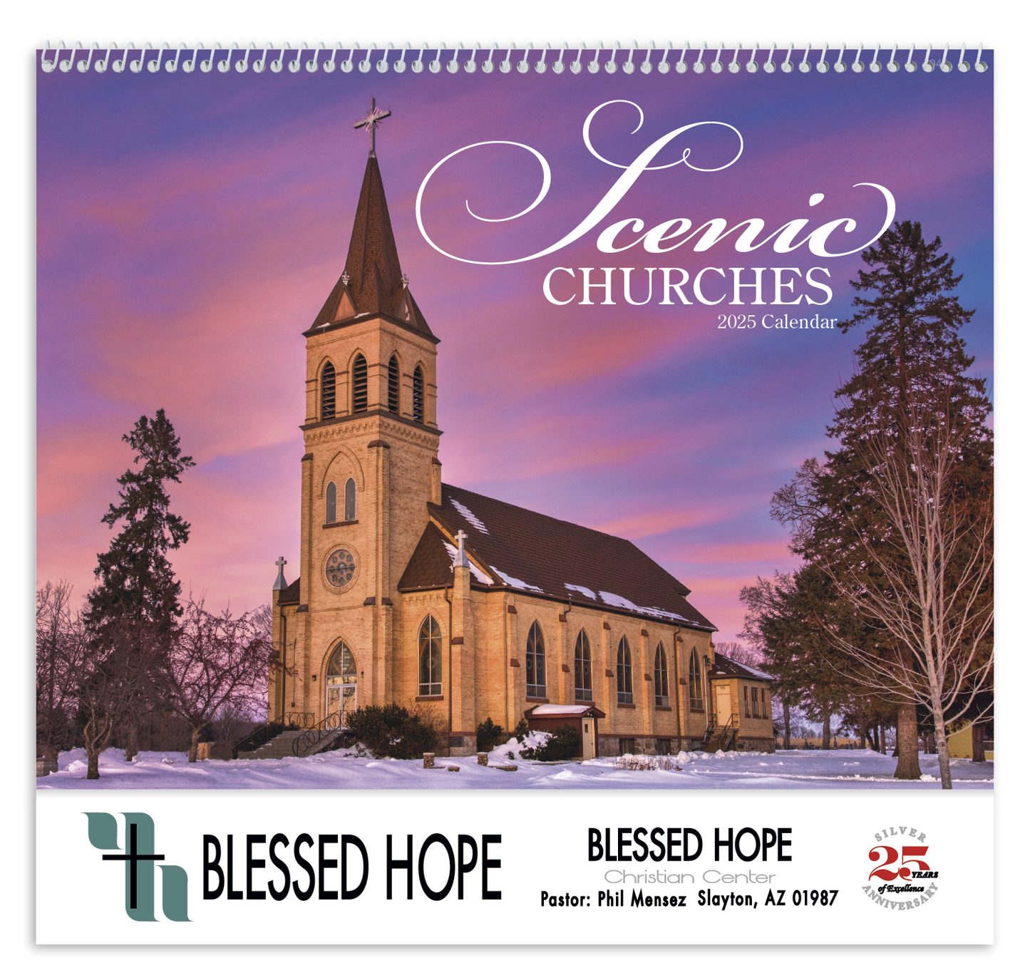 Good Value Scenic Churches Spiral Calendar-7045