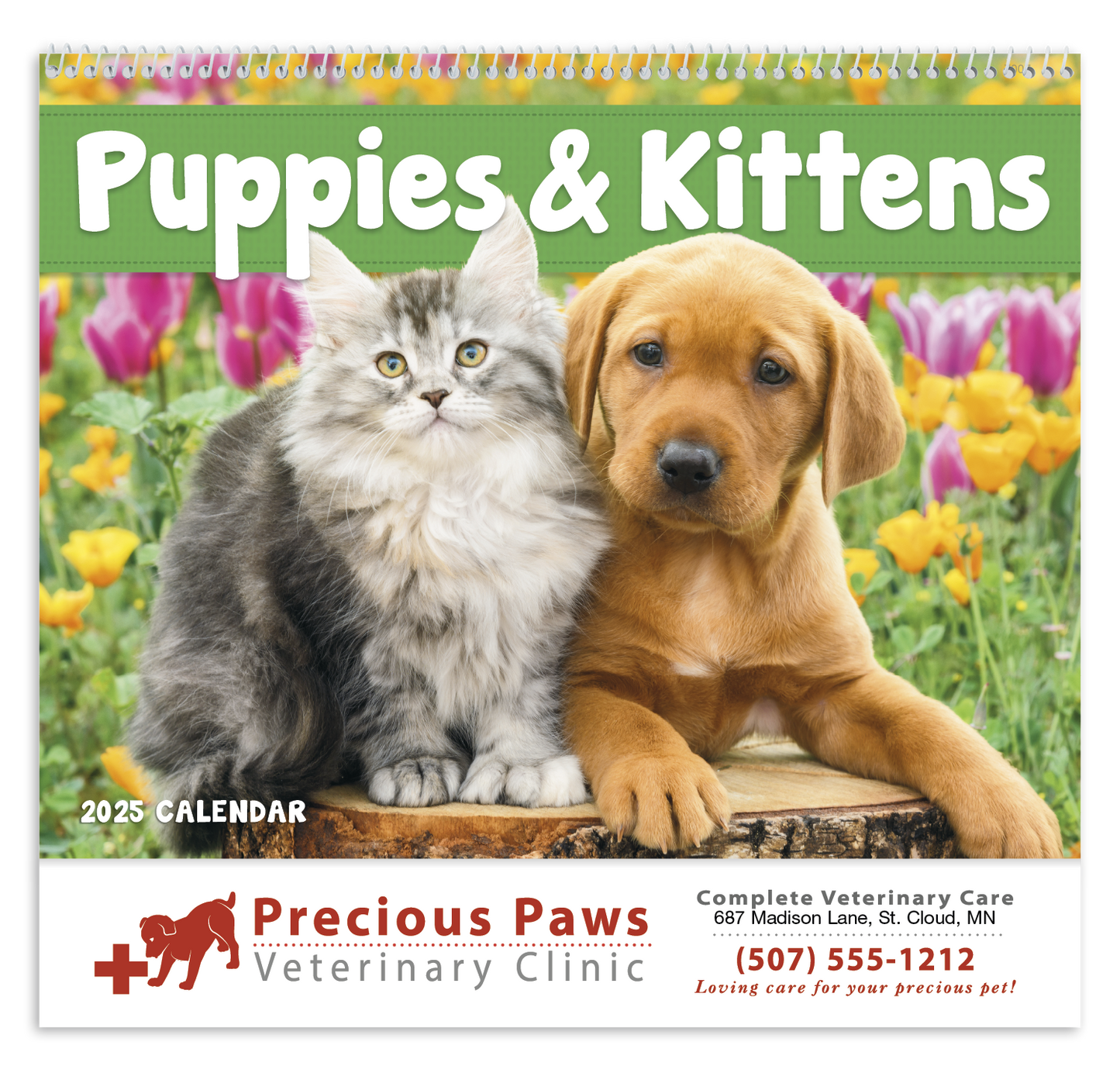 Good Value Puppies Kittens Spiral Calendar-7007