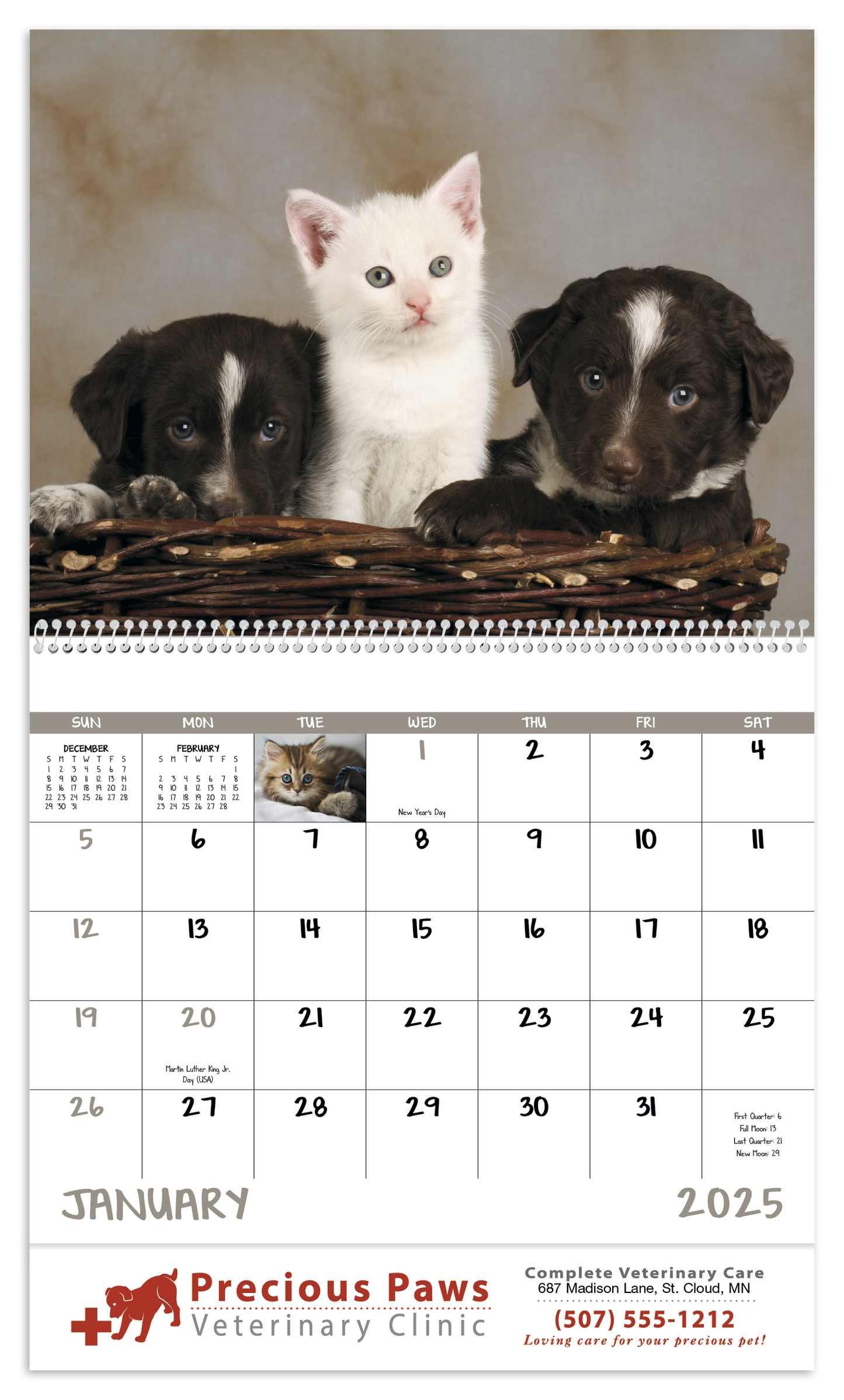 Good Value Puppies Kittens Spiral Calendar-7007