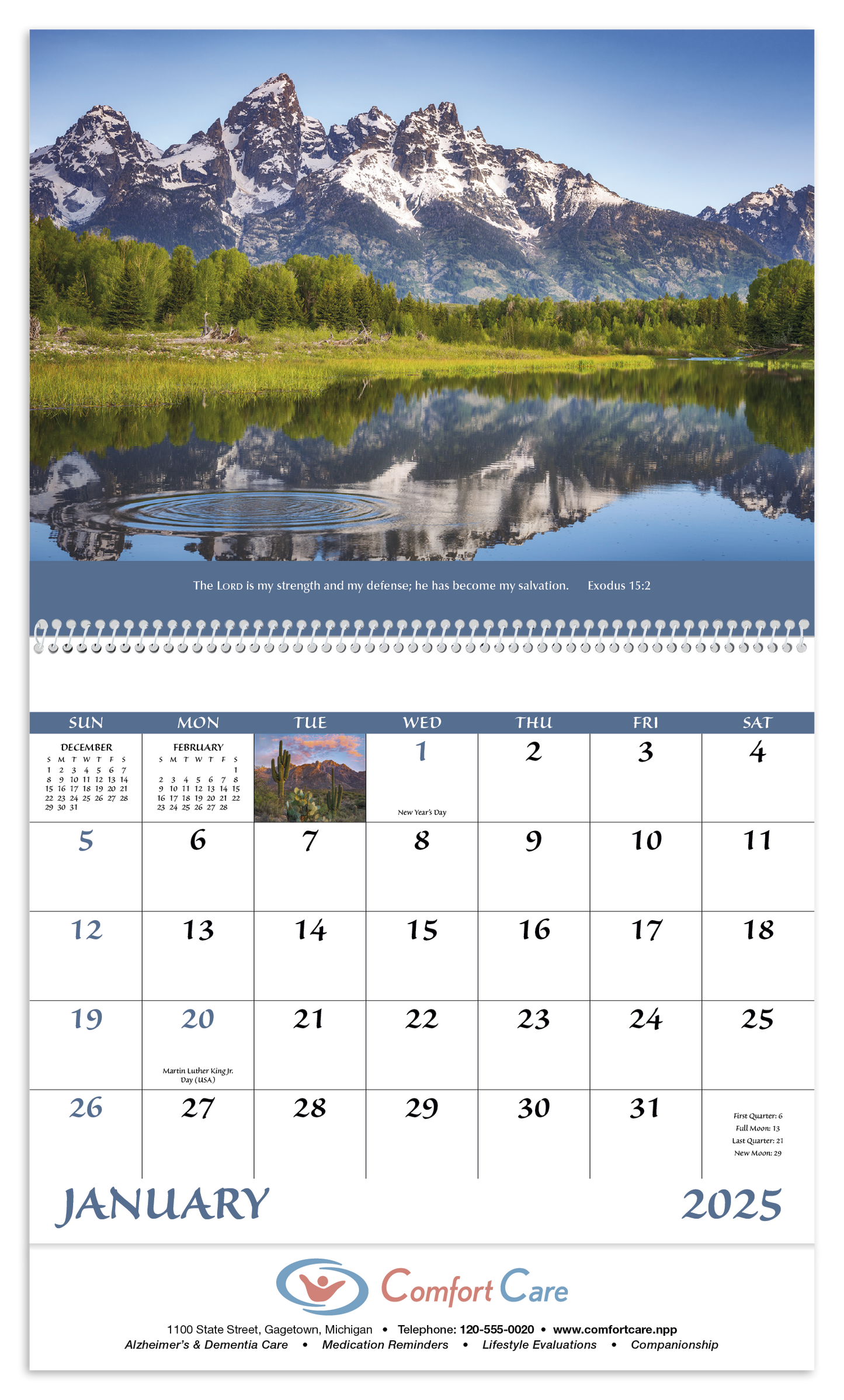 Good Value Eternal Word without Funeral Planner Spiral Calendar-7023