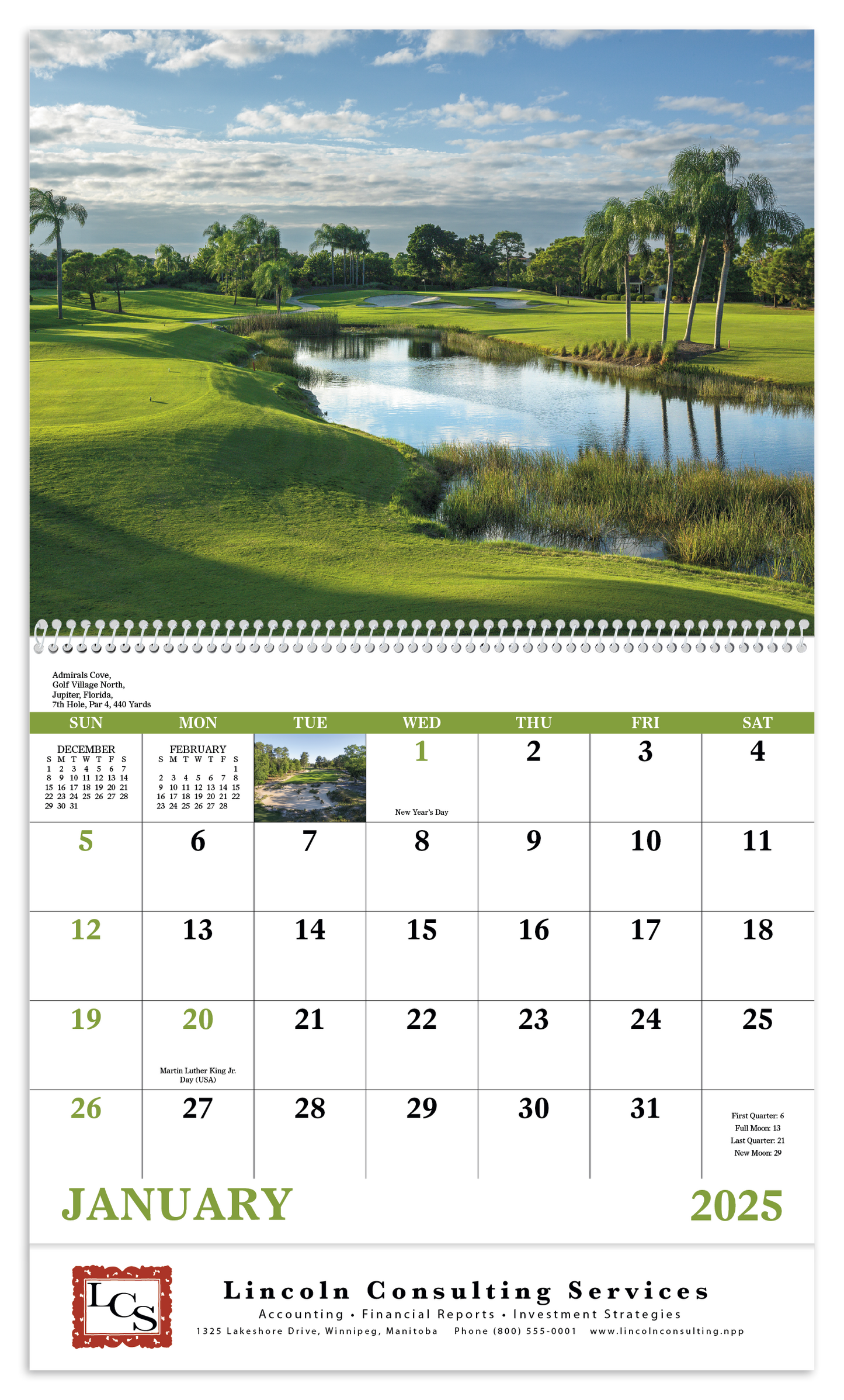 Good Value Fairways Greens Spiral Calendar-7029