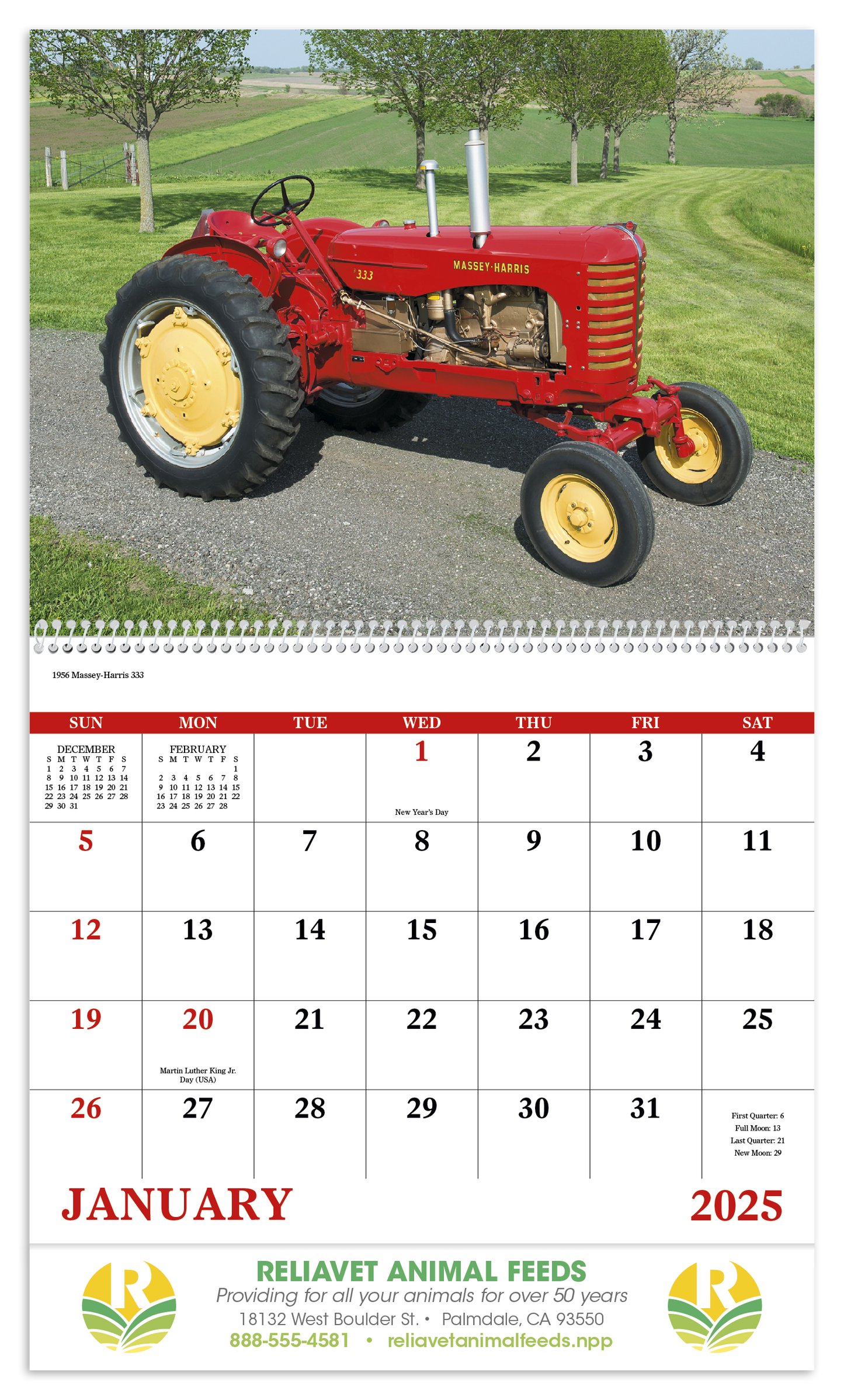 Good Value Classic Tractor Spiral Calendar-7030
