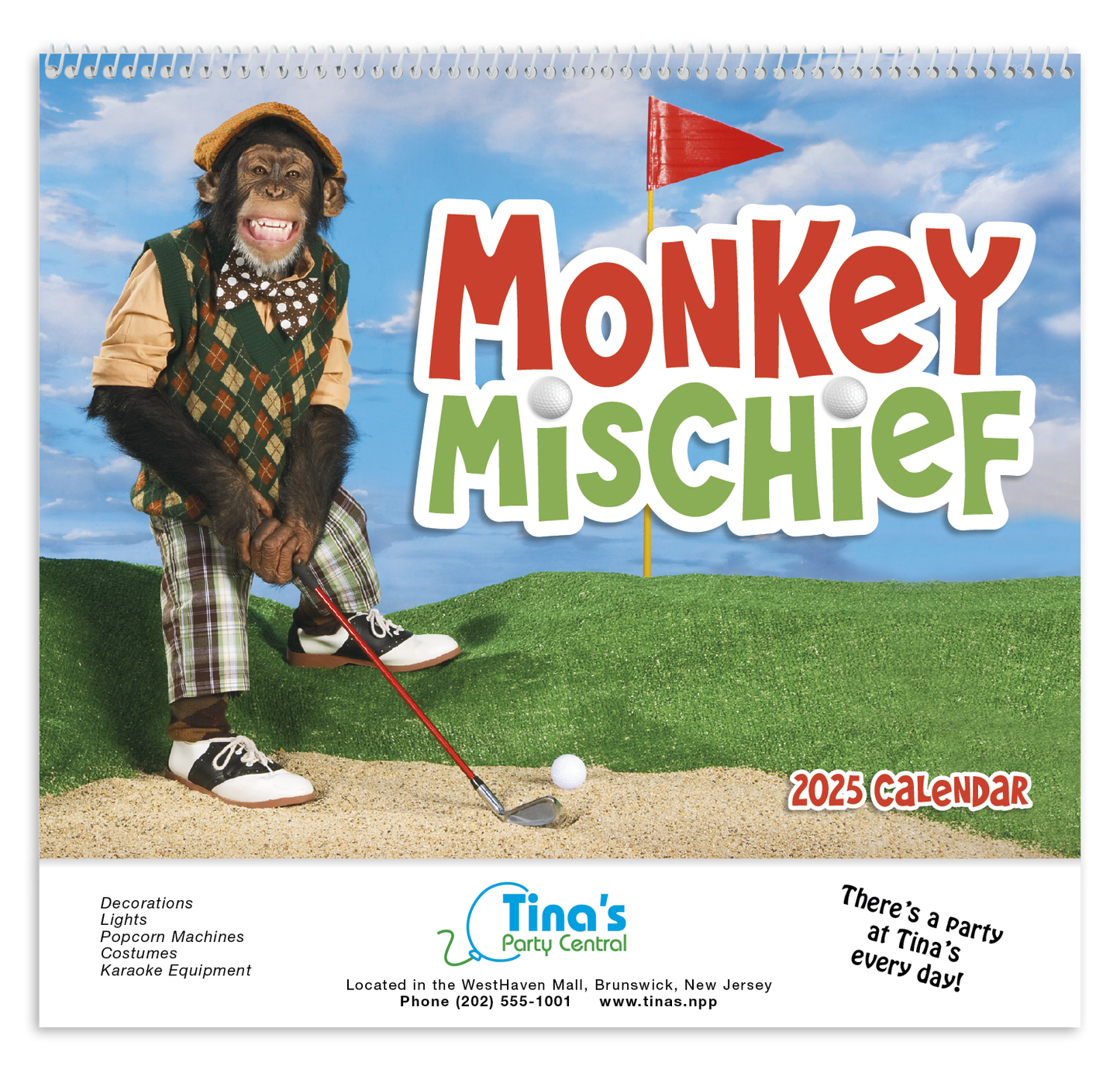 Good Value Monkey Mischief Spiral Calendar-7033