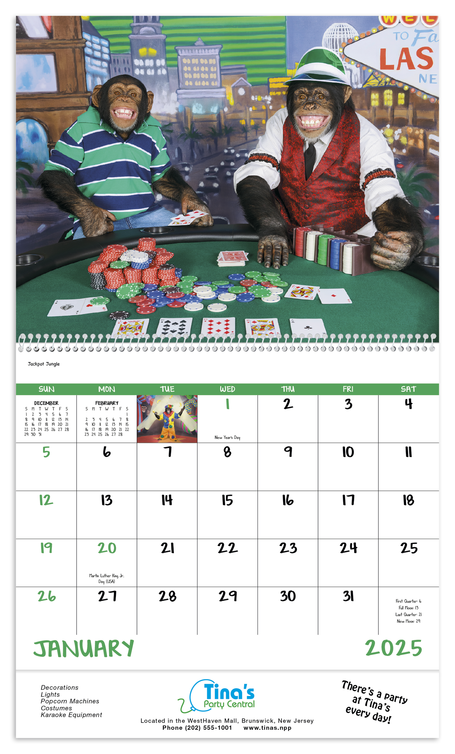 Good Value Monkey Mischief Spiral Calendar-7033