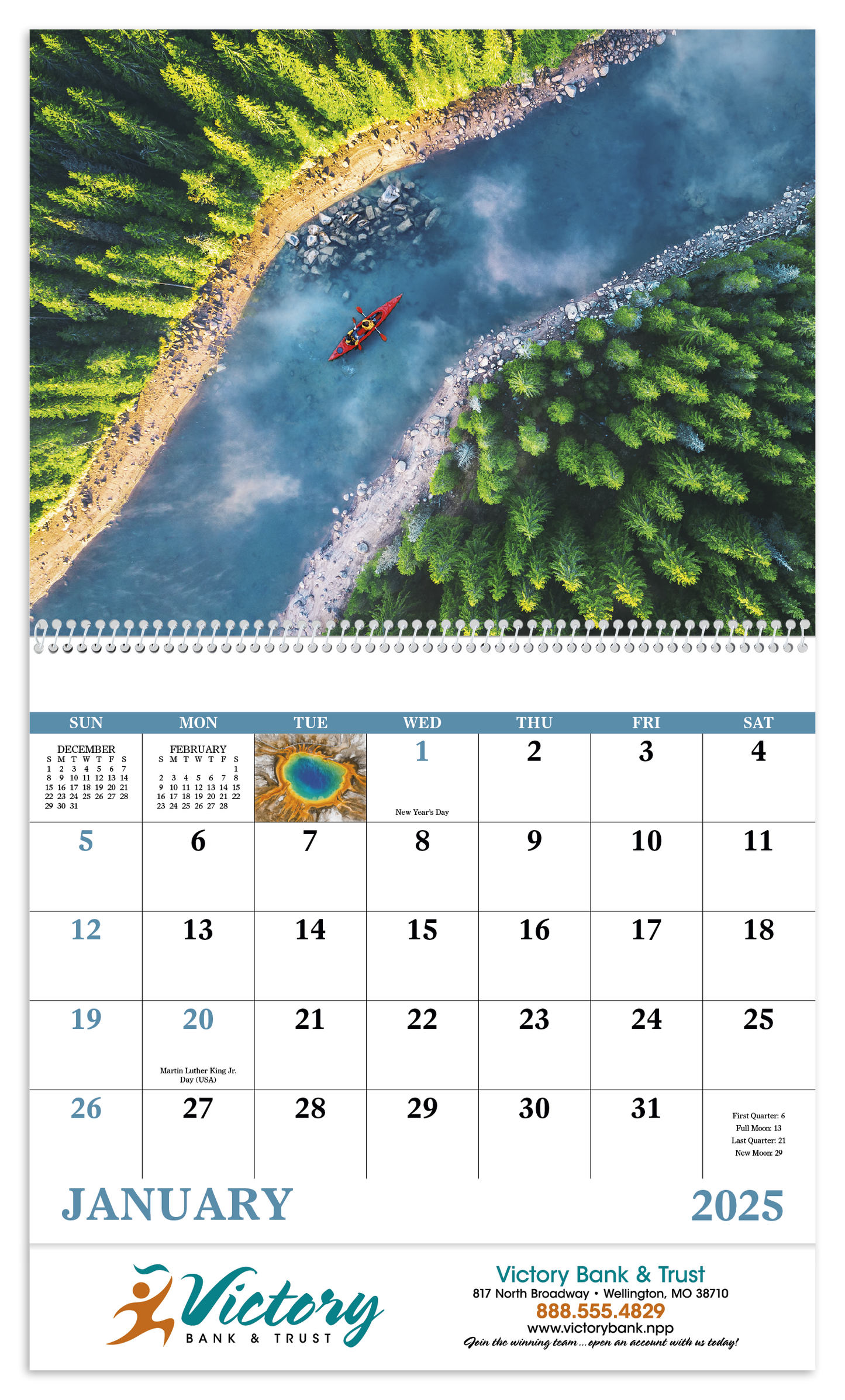 Good Value View from Above Spiral Calendar-7084