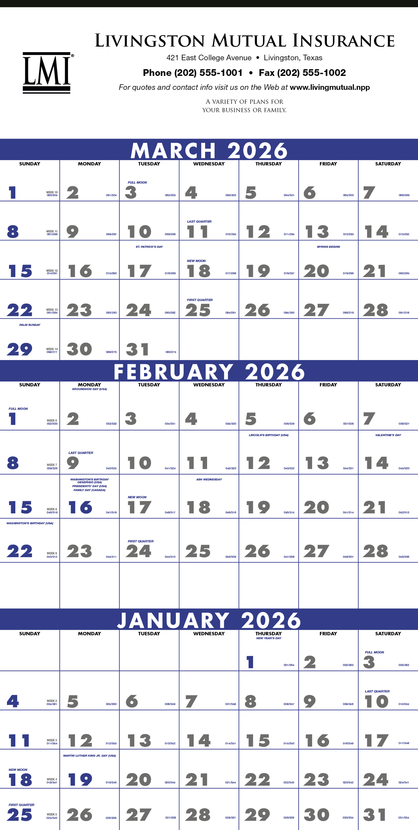 Triumph Calendars 3Month Planner 4Sheet-6601