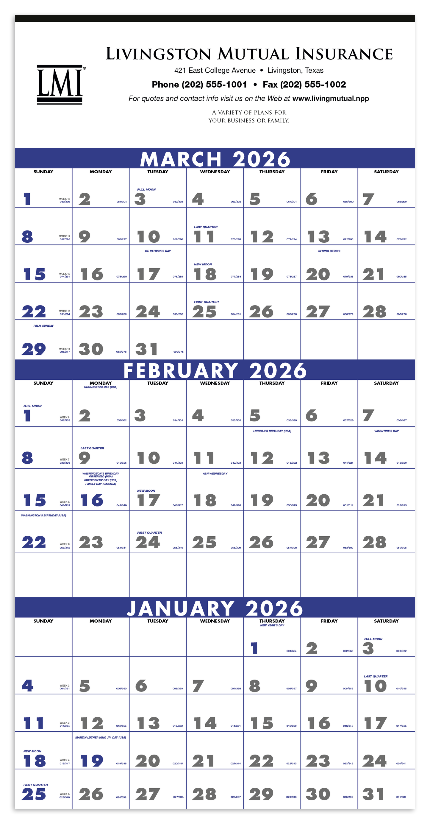 Triumph Calendars 3Month Planner 4Sheet-6601