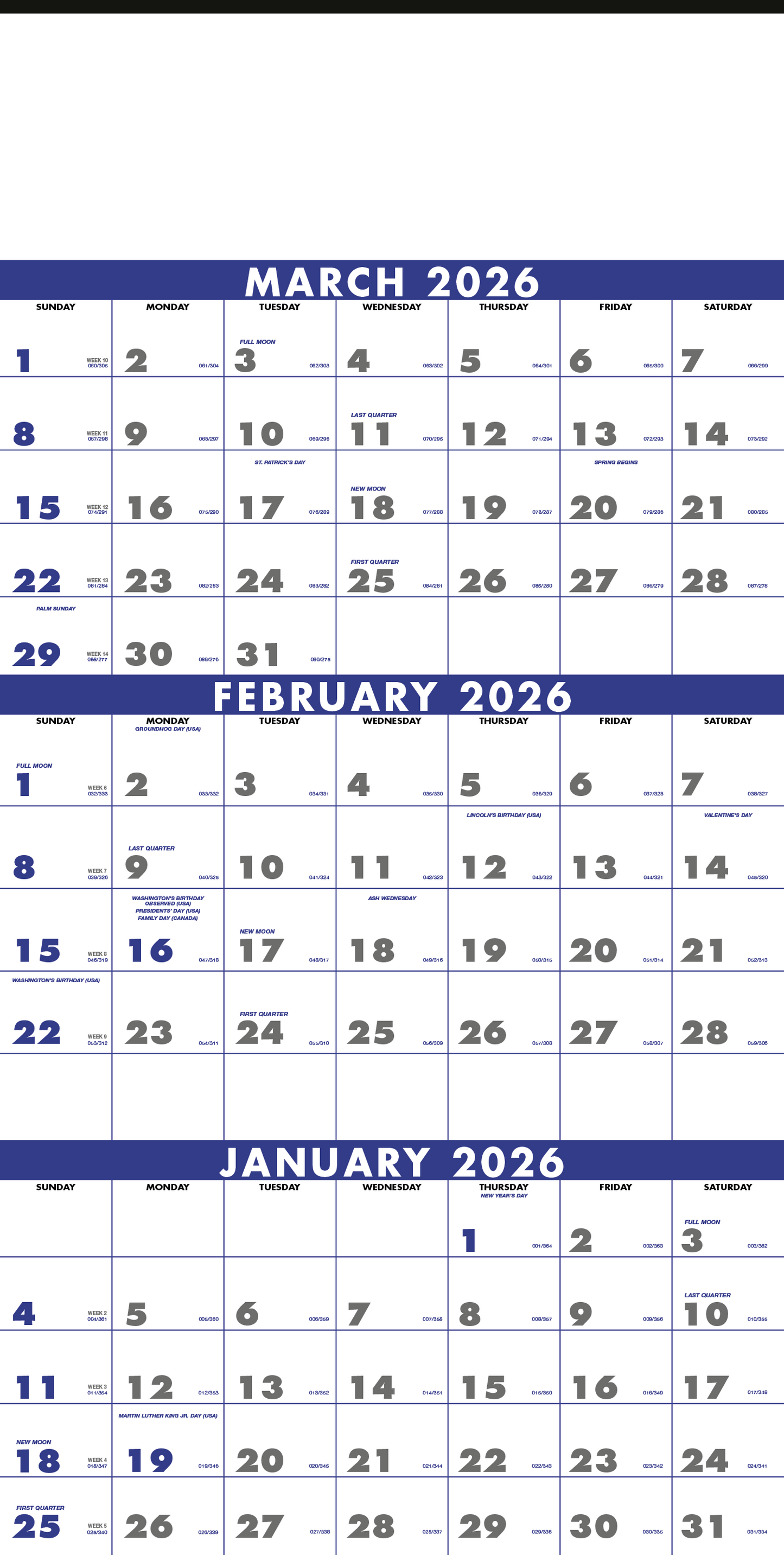 Triumph Calendars 3Month Planner 4Sheet-6601