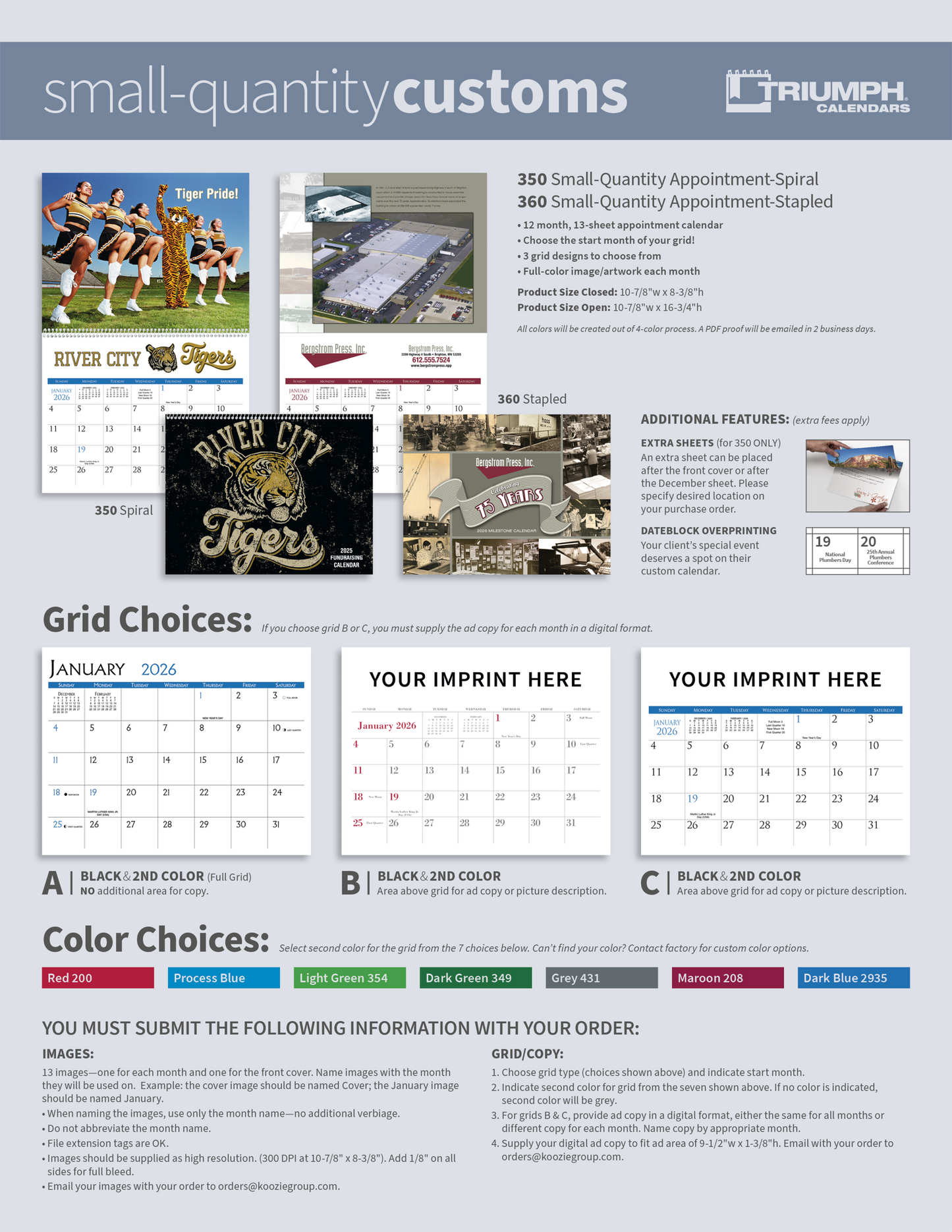 Triumph Calendars Small Quantity Custom Spiral Calendar-350