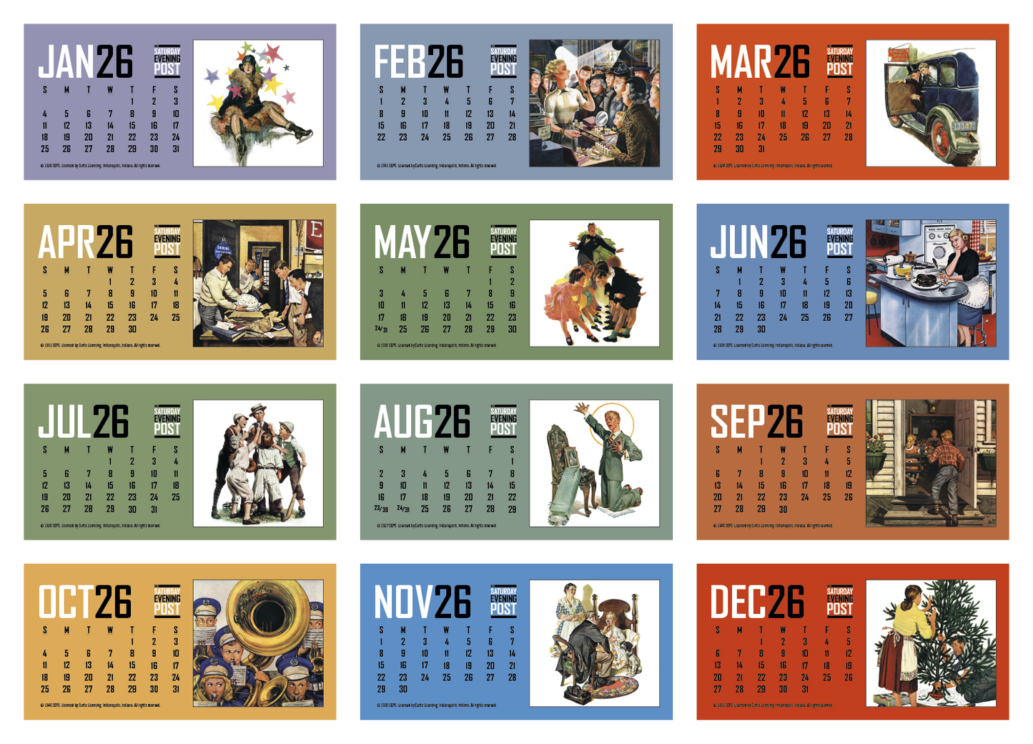 Triumph Calendars The Saturday Evening Post Desk Calendar-4252