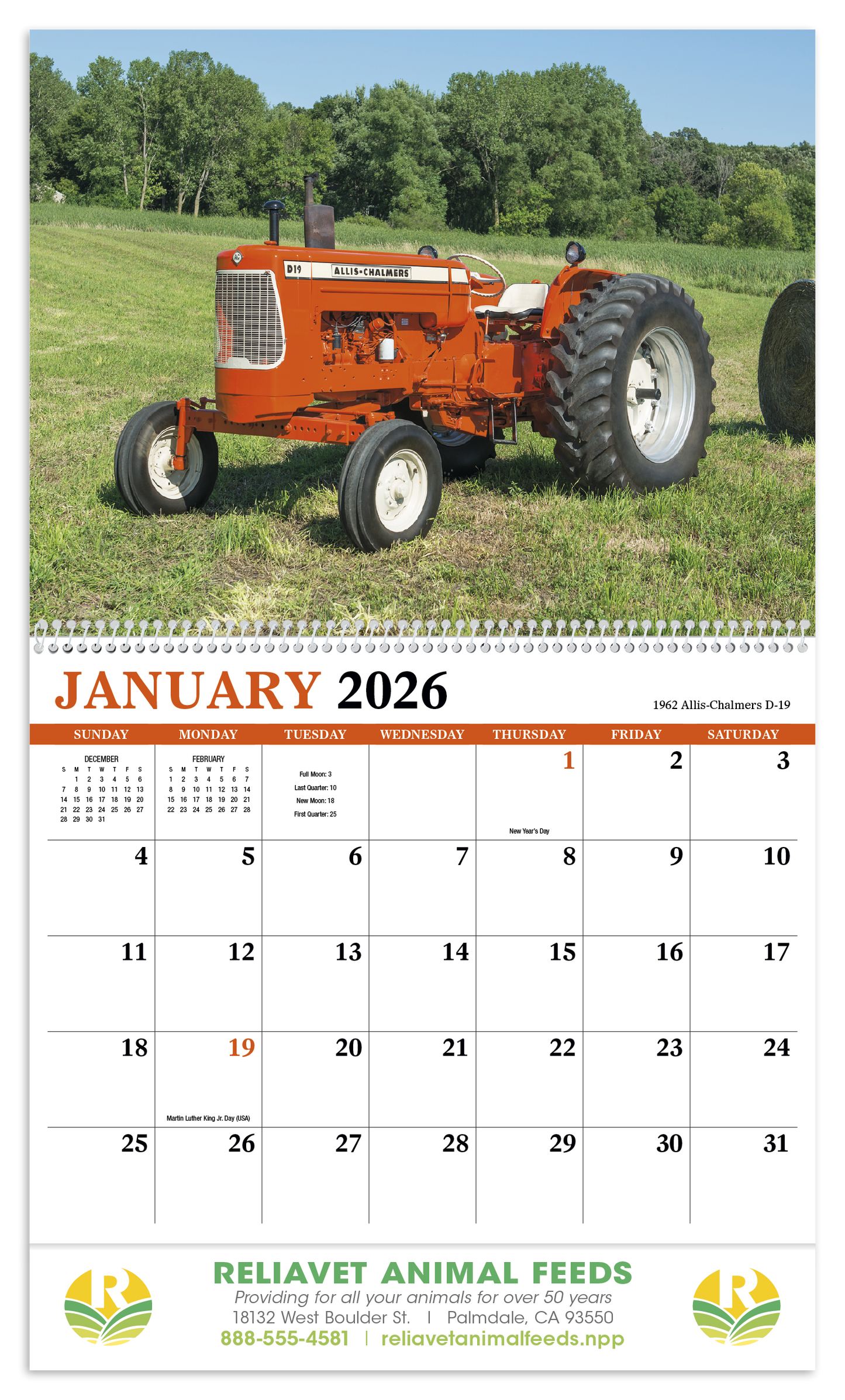 HotLine Products Vintage Tractors Appointment Calendar Spiral-471