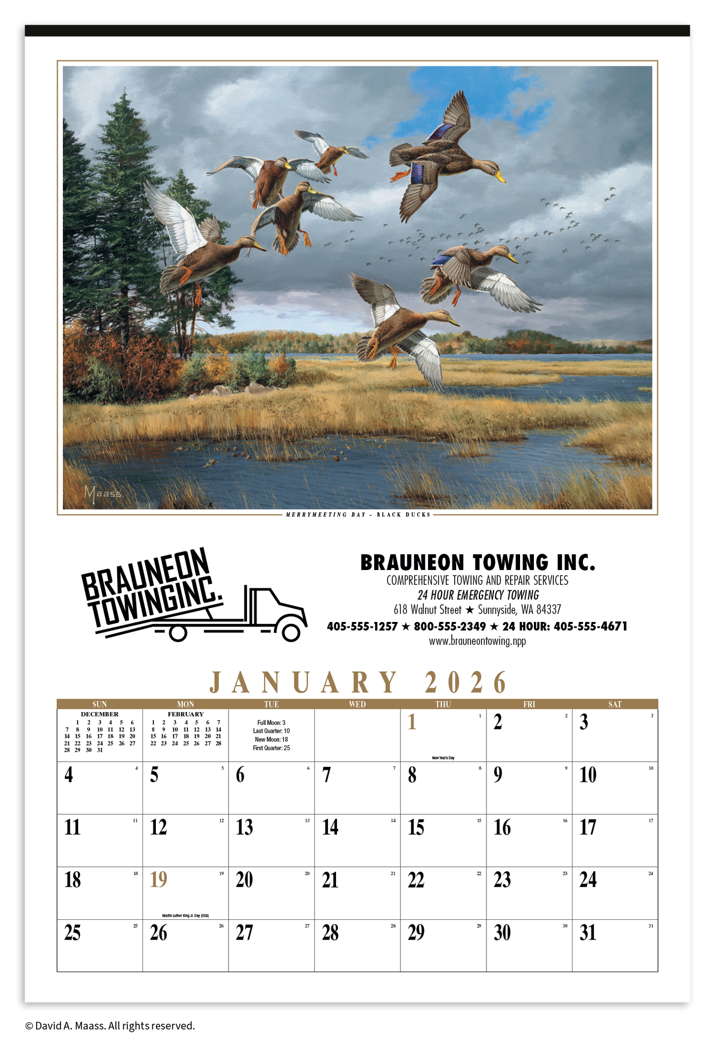 HotLine Products Maass Wildfowl Executive Calendar-614