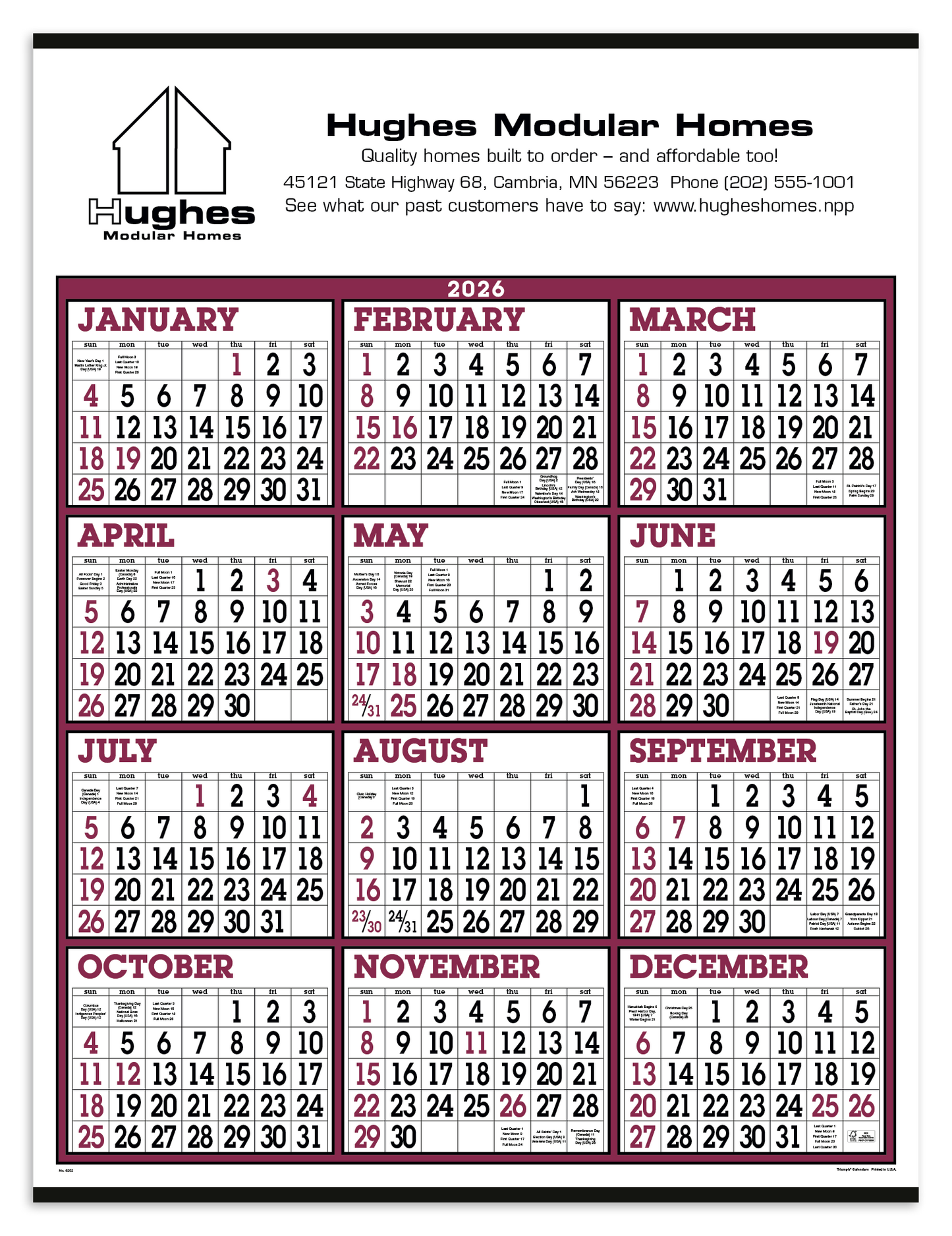 Triumph Calendars Big Numbers SpanAYear Calendar-6202