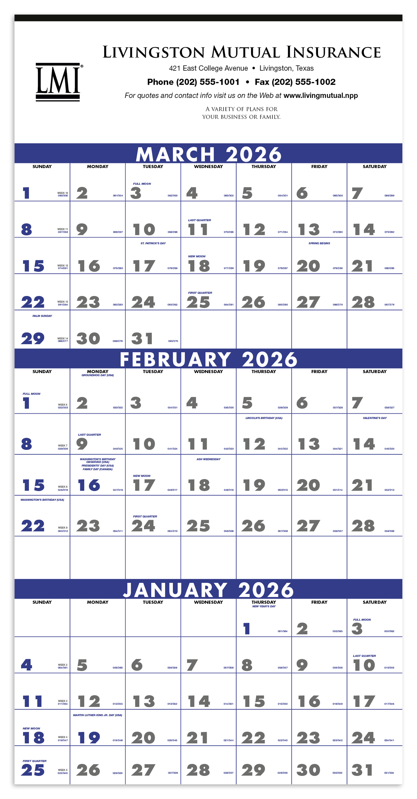 Triumph Calendars 3Month Planner 4Sheet-6601