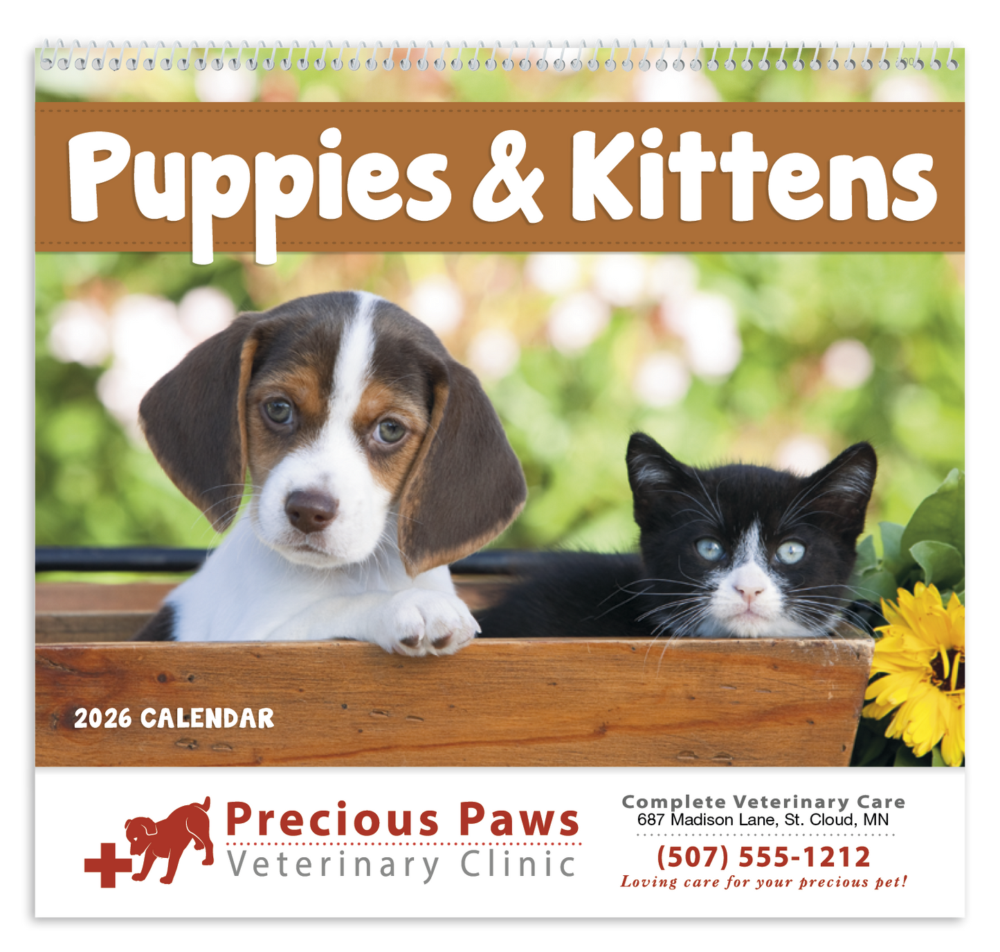 Good Value Puppies Kittens Spiral Calendar-7007