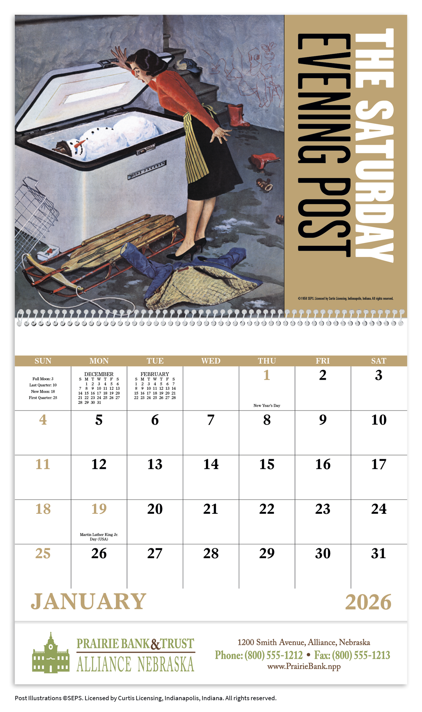 Good Value The Saturday Evening Post Spiral Calendar-7009