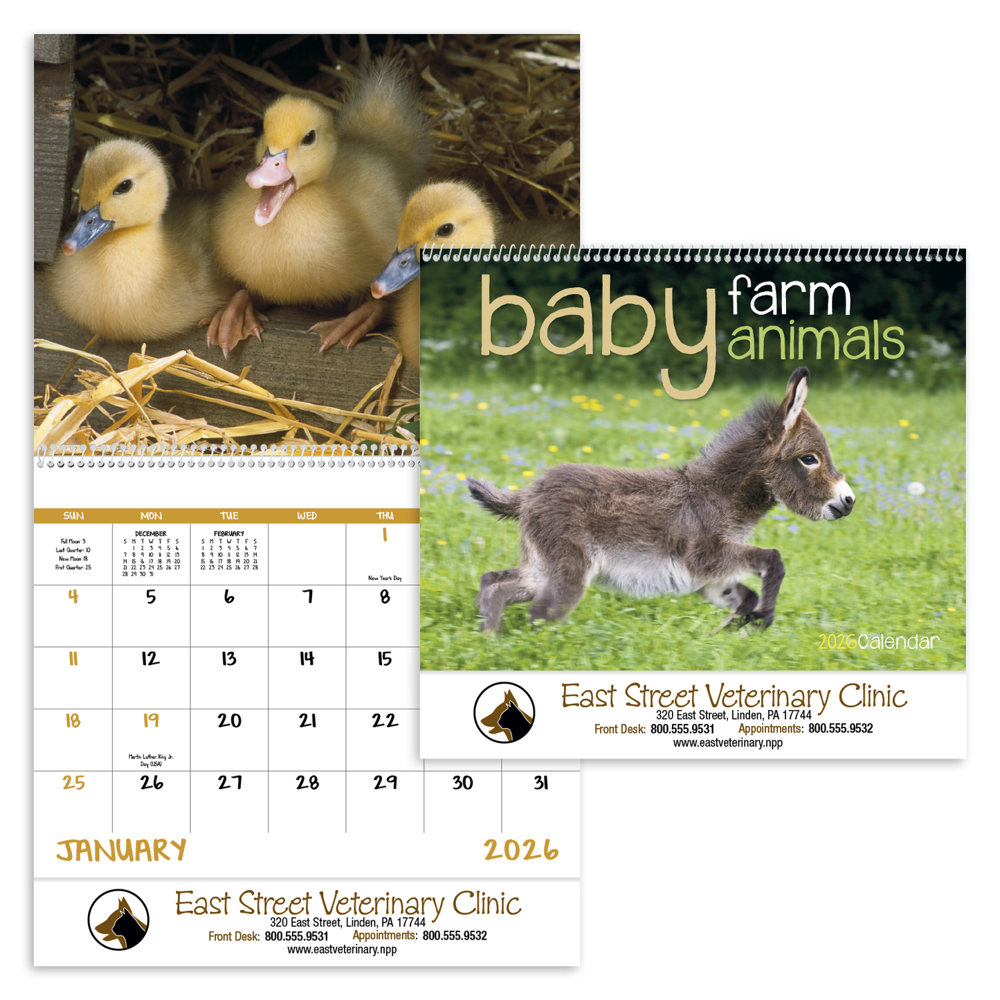 Good Value Baby Farm Animals Spiral Calendar-7020